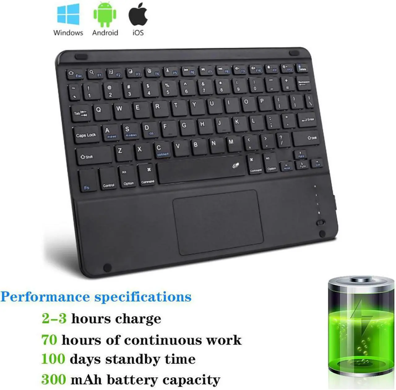 Alt view image 6 of 7 - Bluetooth Keyboard Case with Trackpad for iPad Pro 12.9 inch 2017 2015 (Old Model, 2nd & 1st Generation) Removable Wireless Keyboard with Leather Cover / Pencil Holder