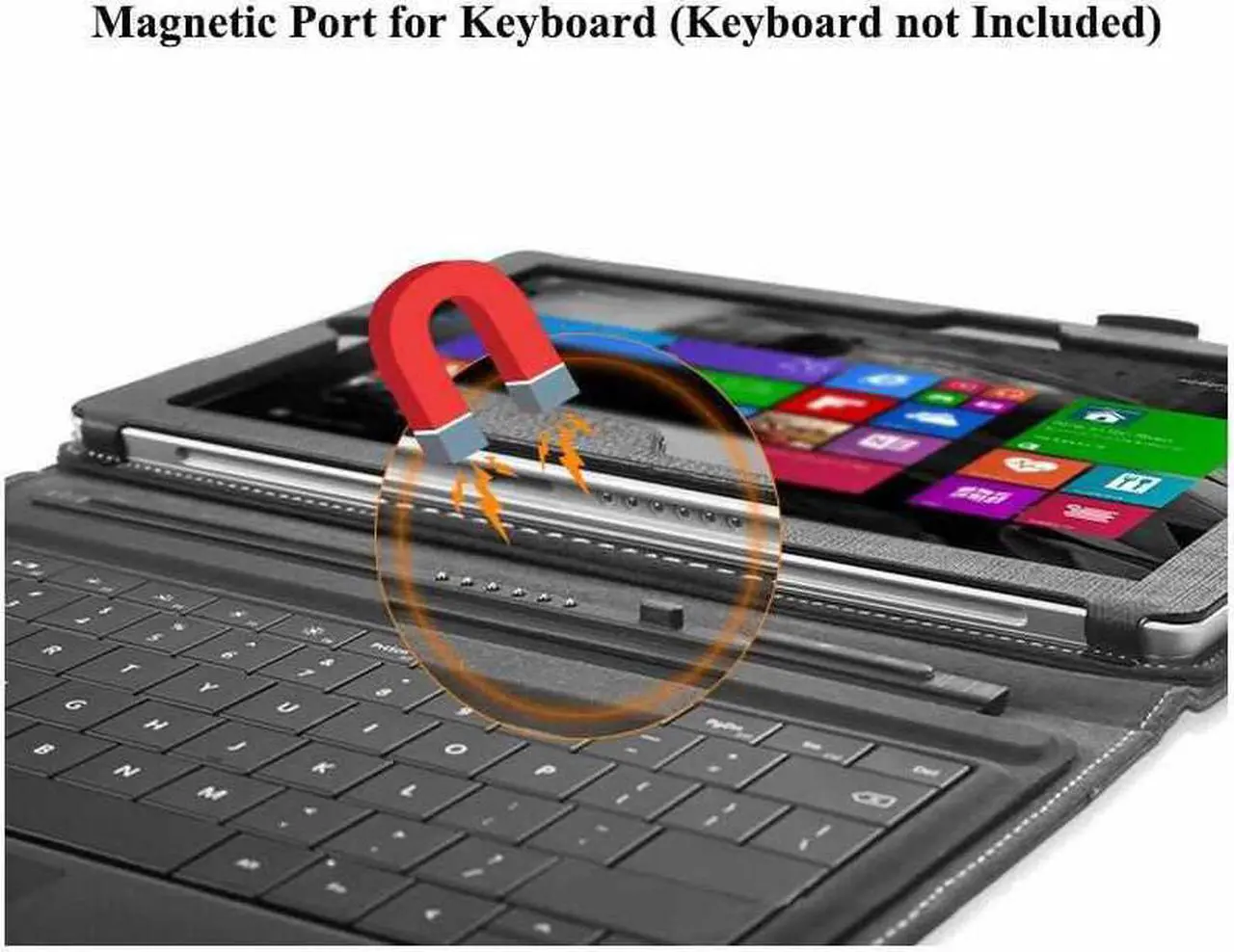 Alt view image 4 of 7 - Protective Case for Microsoft Surface Go 3 2021 / Surface Go 2 2020 / Surface Go 2018 - Multi-Angle Portfolio Business Cover with Pen Holder, Compatible with Type Cover Keyboard