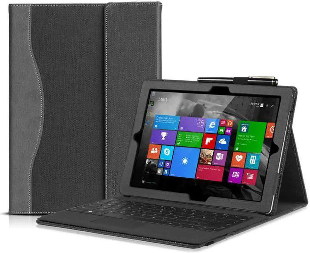 Main image of Protective Case for Microsoft Surface Go 3 2021 / Surface Go 2 2020 / Surface Go 2018 - Multi-Angle Portfolio Business Cover with Pen Holder, Compatible with Type Cover Keyboard