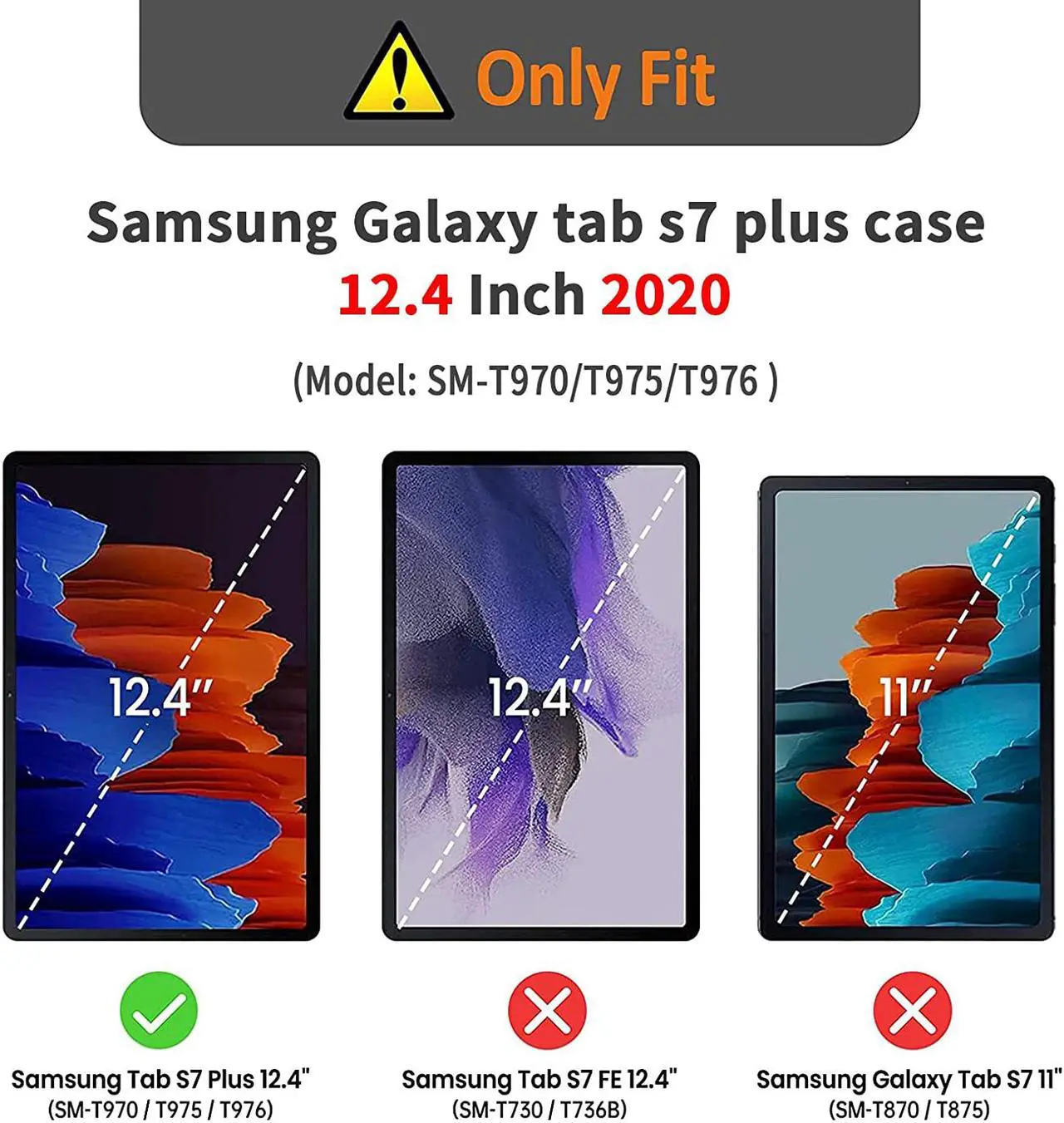 Alt view image 2 of 7 - Galaxy Tab S7 Plus 12.4 Case 2020 with Pencil Holder, Stand, Hand Strap, Shoulder Belt, Shockproof Cover for Samsung Galaxy Tab S7 Plus 2020 12.4 inch Model SM-T970 T975 T976