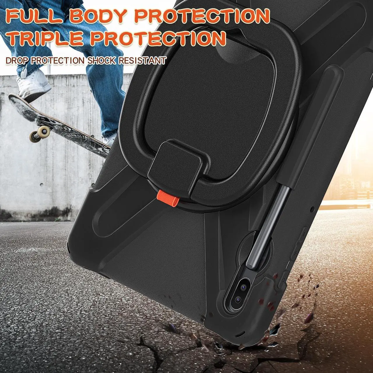 Alt view image 4 of 7 - Galaxy Tab S6 10.5 Case, Heavy Duty Shockproof Protective Case with 360 Rotate Hand Strap/Kickstand for Samsung Galaxy Tab S6 10.5 Inch 2019 Release SM-T860/T865/T867