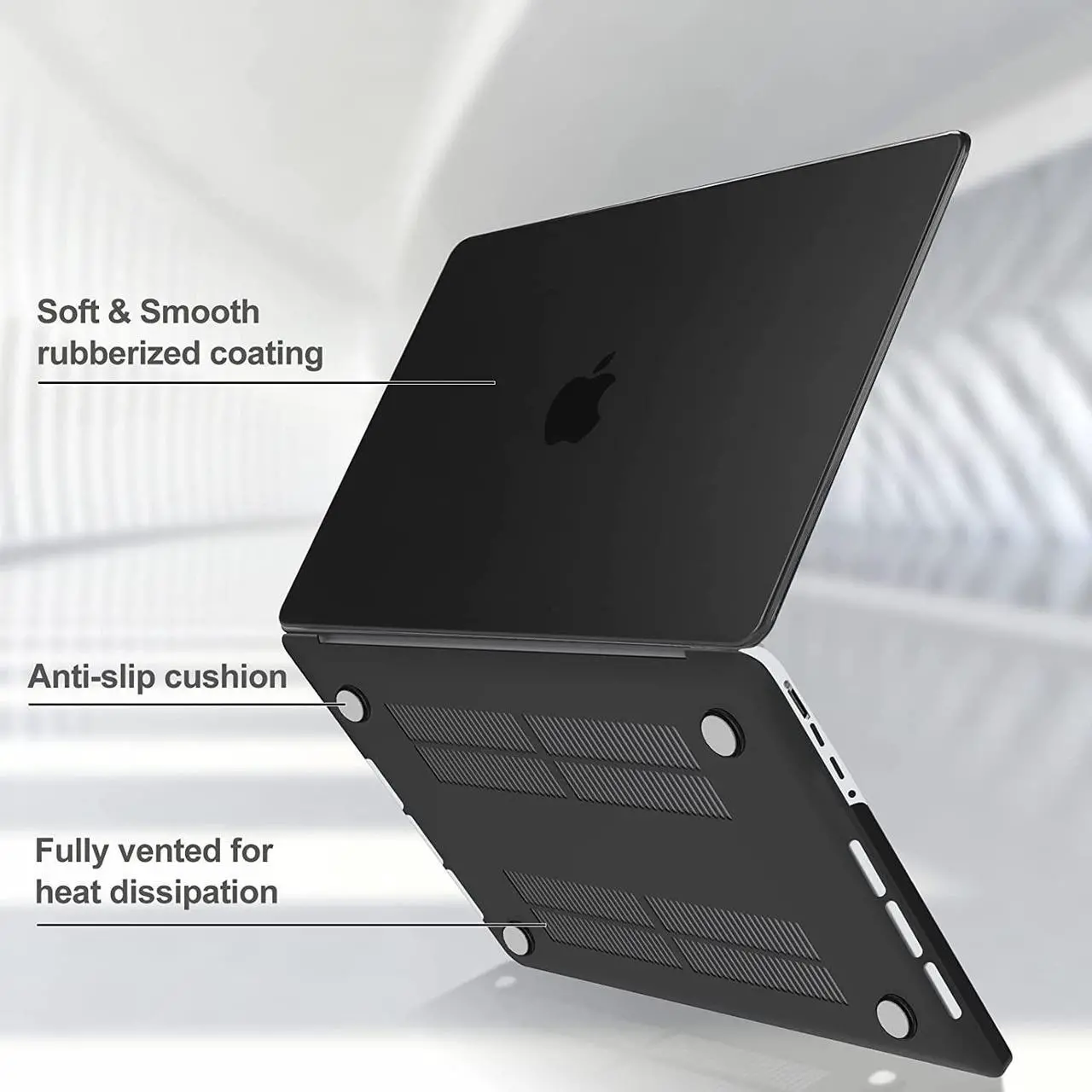 Alt view image 3 of 7 - MacBook Pro 14 Inch Case 2021 Model A2442 with M1 Pro / Max Chip, Hard Case Shell Cover and Keyboard Skin Cover for 14 Inch MacBook Pro 2021 with Touch ID
