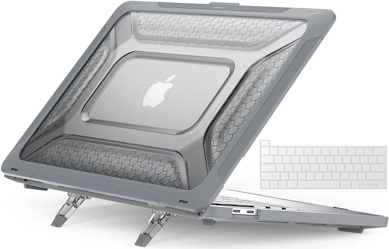 Main image of MacBook Pro 13 Case Model A2338 M1 A2289 A2251 A2159 A1989, Shockproof Hard Shell Cover with Fold Kickstand and Keyboard Skin Cover for MacBook Pro 13 Inch with Touch Bar