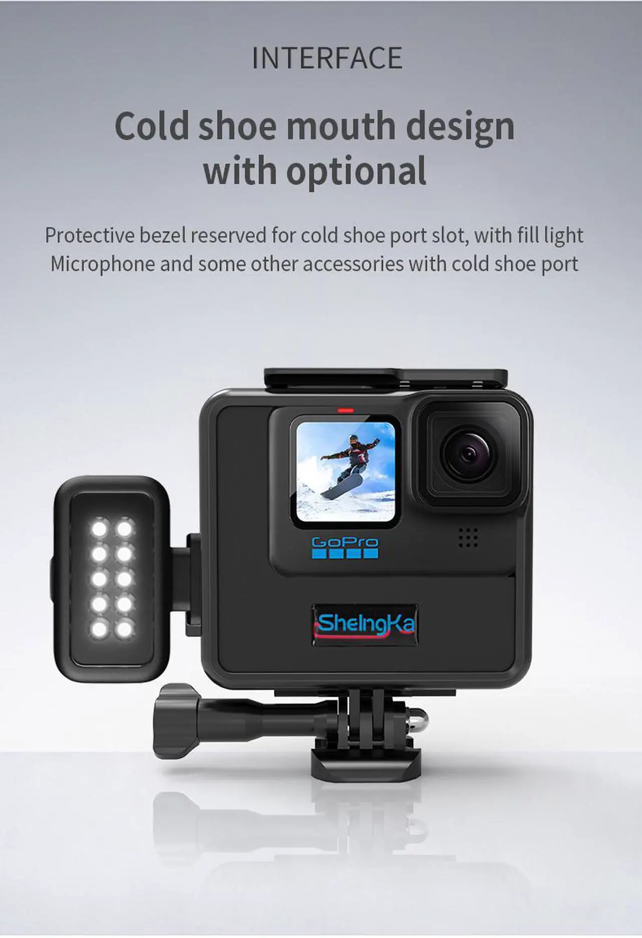 Alt view image 5 of 7 - Extended Battery for GoPro Hero 9 / GoPro 10 Black Extra Battery with Shockproof Protective Frame Housing Case Cover Shell with Side Power Bank