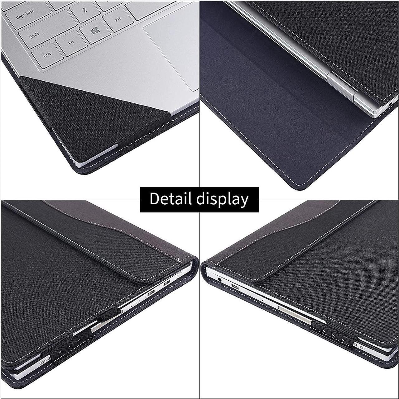 Alt view image 5 of 7 - Case for 15.6 inch Samsung Galaxy Book Flex 15.6 inch NP950QCG / Samsung Galaxy ion 15 NP950QCA,Detachable 2 in 1 PU Leather Laptop Sleeve Folio Cover with Stand