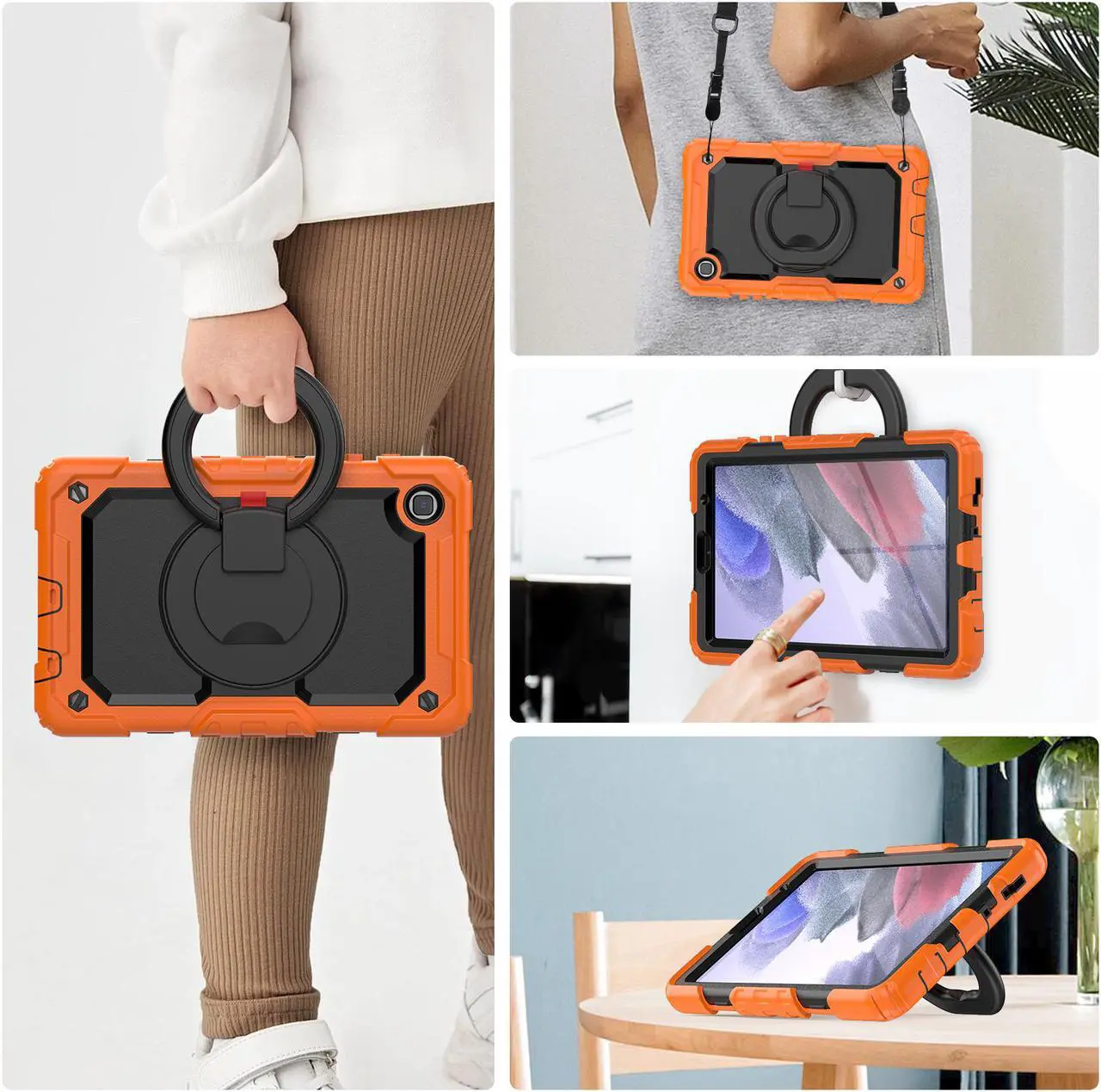 Alt view image 5 of 7 - Case For Samsung Galaxy Tab A7 Lite Case 8.7 inch with Screen Protector and Pen Holder, Shockproof Hard Protective Kids Cover for Galaxy Tab A7 Lite 2021 SM-T220/T225/T227 with Rotatable Stand