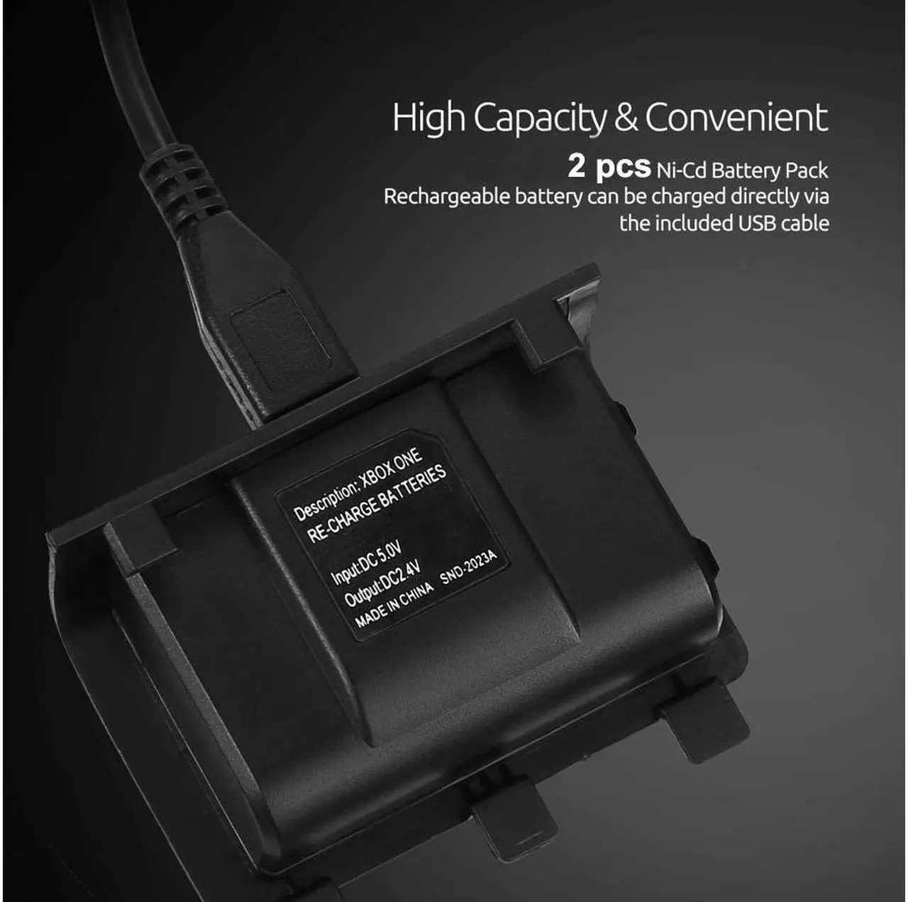 Alt view image 6 of 7 - For Xbox One Controller Dual Charger Controller Charging Stand Elite Controller Charging Station High Speed Docking for Xbox One / One S / One X with 2 Rechargeable Battery Packs