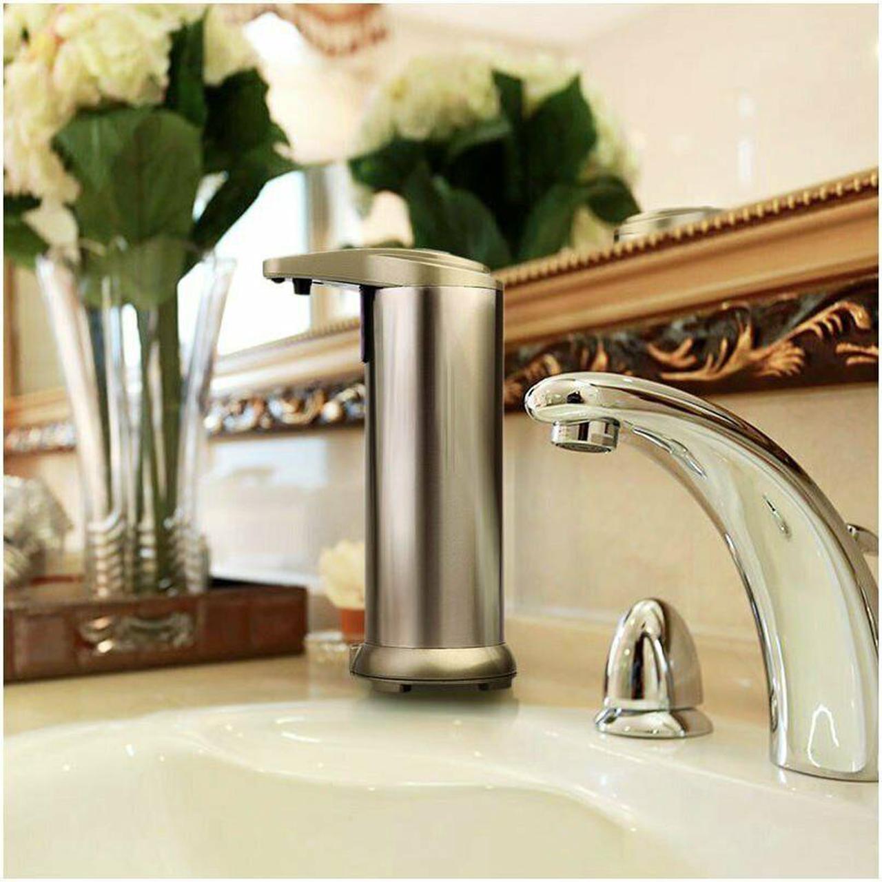 Alt view image 7 of 7 - Soap Dispenser Automatic Hands Free Fingerprint Resistant Stainless Steel Soap Dispenser IR Infrared Motion Sensor Touchless Autosoap Dispenser for Kitchen Bathroom [Second Generation]