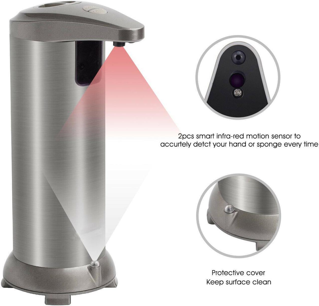 Alt view image 3 of 7 - Soap Dispenser Automatic Hands Free Fingerprint Resistant Stainless Steel Soap Dispenser IR Infrared Motion Sensor Touchless Autosoap Dispenser for Kitchen Bathroom [Second Generation]