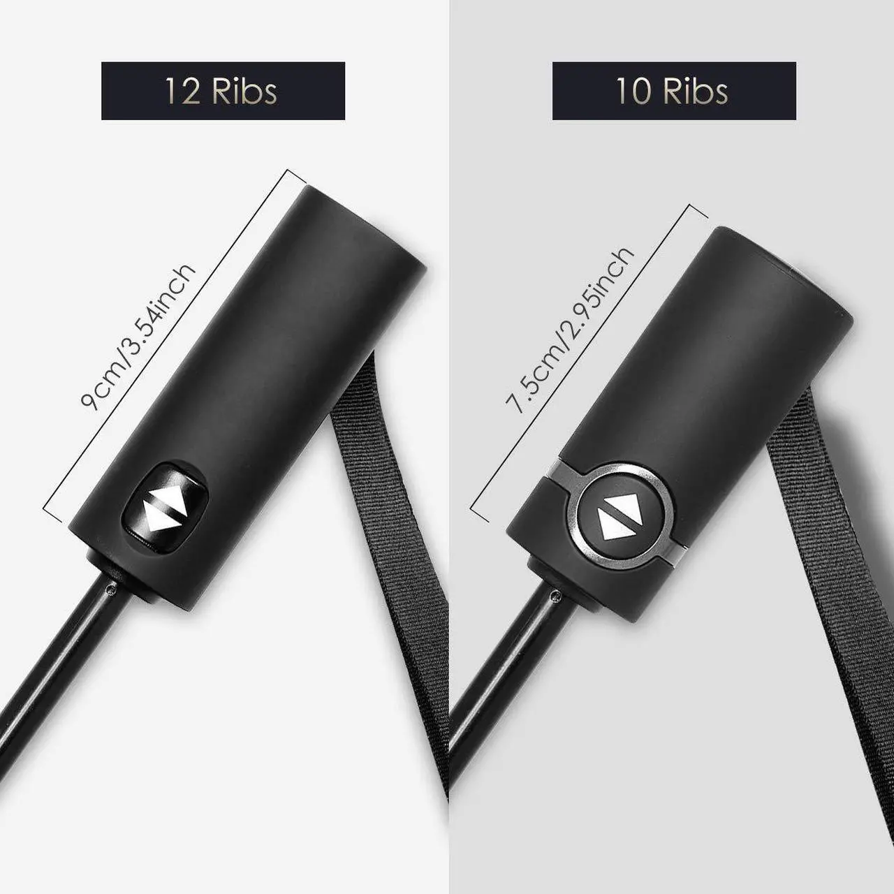 Alt view image 3 of 7 - WERLEO 12 Ribs Windproof Travel Umbrella with Teflon Canopy Lengthened Handle with Auto Open Close Button Compact Protection from Rain, Free Upscale Leather Cover