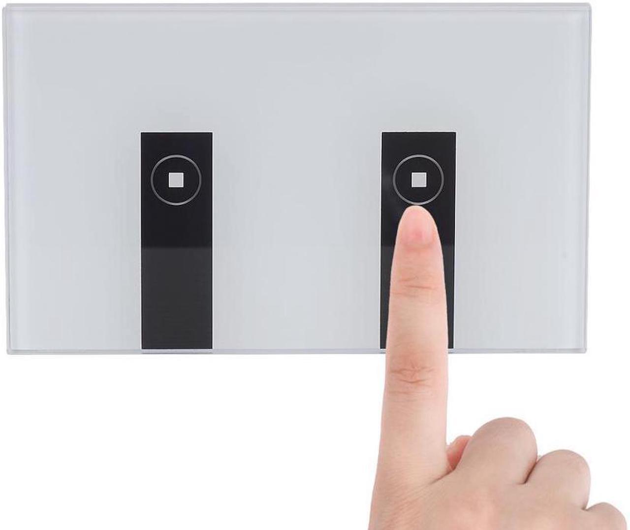 Alt view image 3 of 7 - WIFI Smart Wall Light Home Switch 2 Gang Wireless in Wall Glass Touch Panel Plate Works with Alexa Echo Google Home Remote Control Lights by Android/IOS APP
