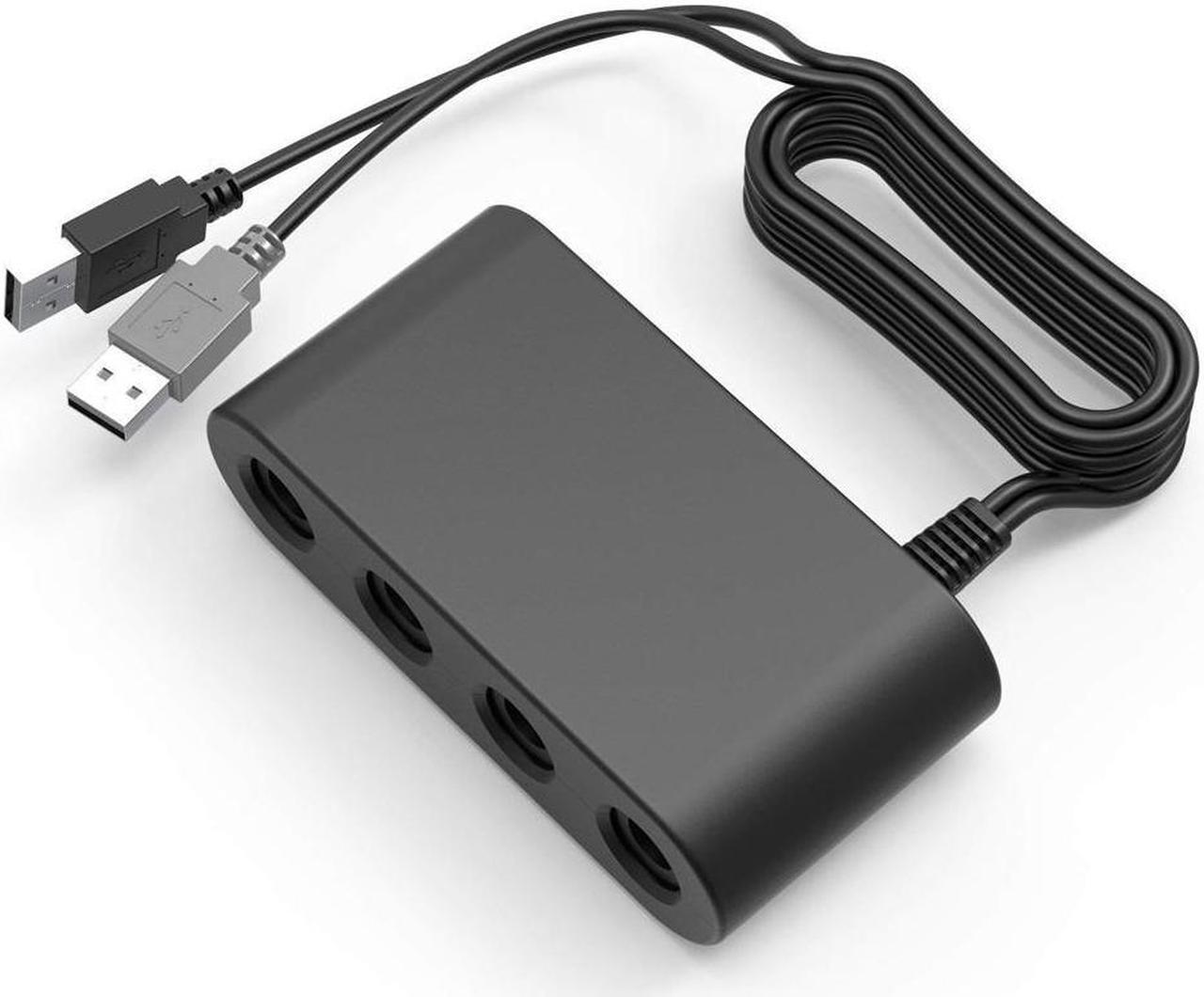 Alt view image 2 of 7 - Gamecube Controller Adapter for Wii u and 4 Port Black Super Smash Bros GameCube Adapter for Wii u PC USB Switch