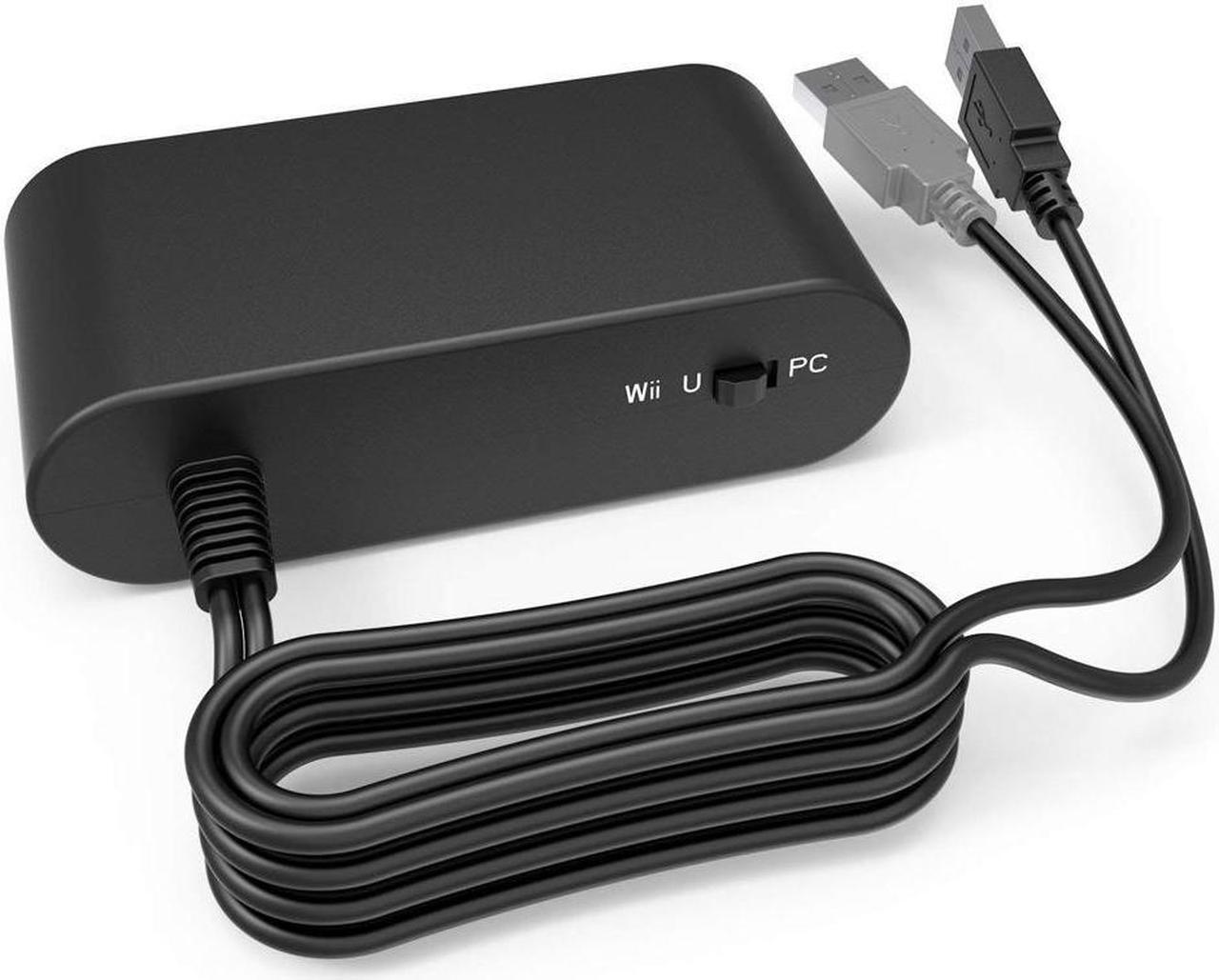 Alt view image 3 of 7 - Gamecube Controller Adapter for Wii u and 4 Port Black Super Smash Bros GameCube Adapter for Wii u PC USB Switch