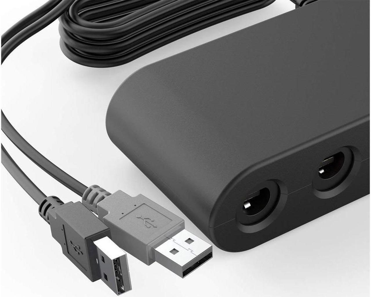 Alt view image 4 of 7 - Gamecube Controller Adapter for Wii u and 4 Port Black Super Smash Bros GameCube Adapter for Wii u PC USB Switch