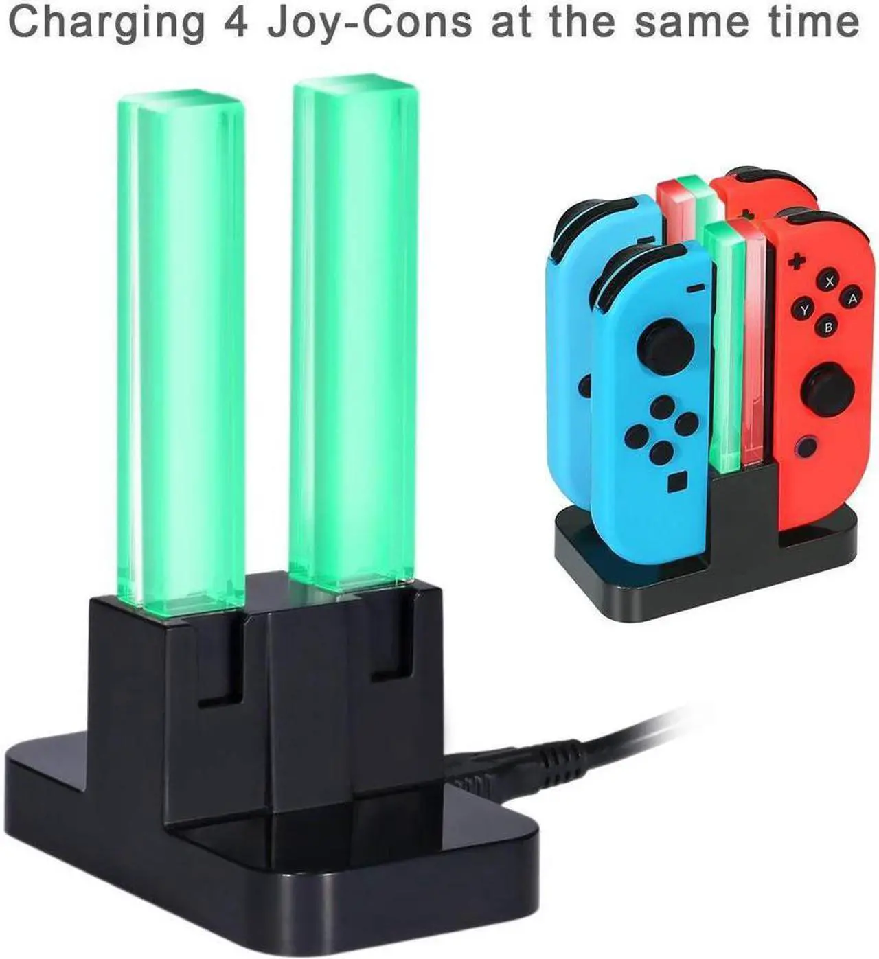 Alt view image 5 of 6 - Nintendo Switch Joy-Con Charging Dock 4 in 1 Joy-Con Charger Station for Nintendo Switch Controller with Individual LEDs indication