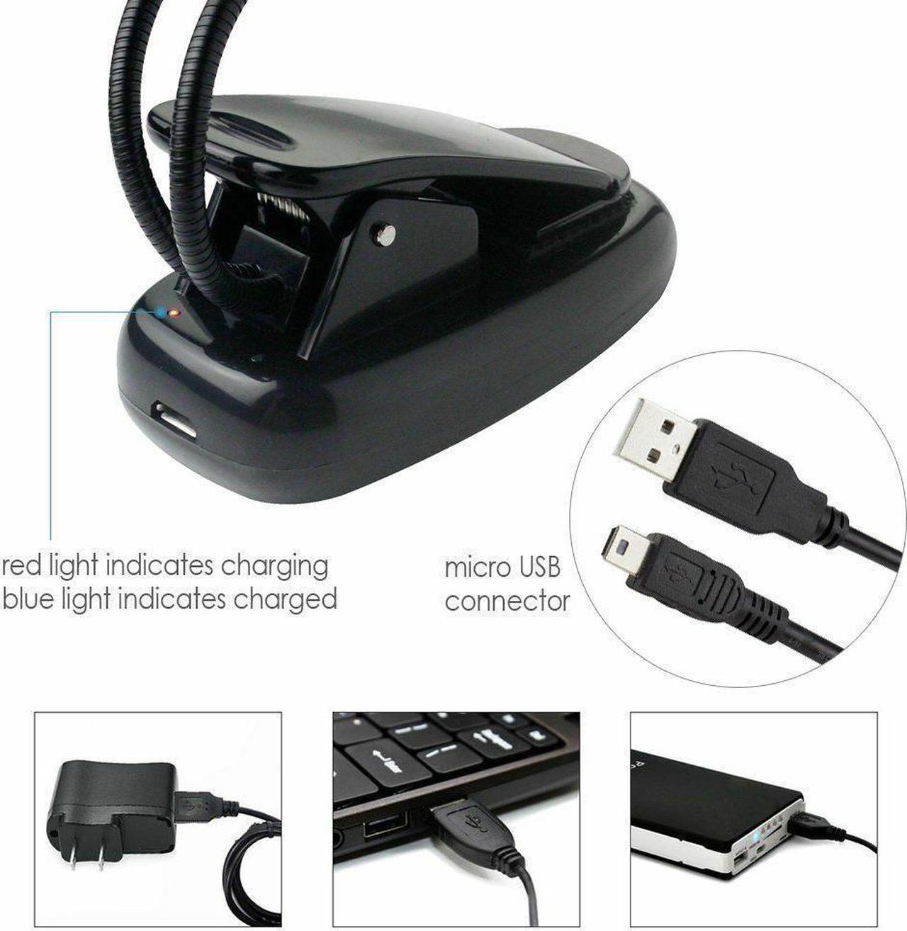 Alt view image 5 of 7 - Rechargeable LED Book Light Dimmable Clip On Reading Lamp for Bed Shelves Kindle