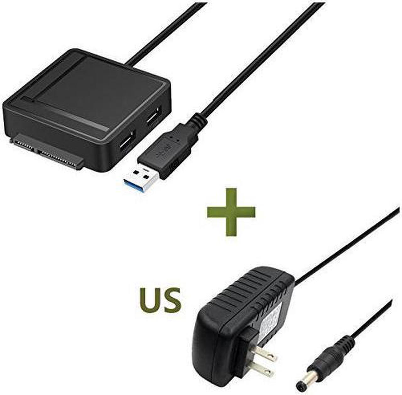 Alt view image 6 of 6 - USB 3.0 to SATA Adapter TF SD Card Reader USB 3.0 Hub 2 Ports Converter 3 in 1 for 2.5” 3.5” HDD Hard Drive, SSD Drives with Power Adapter Support UASP