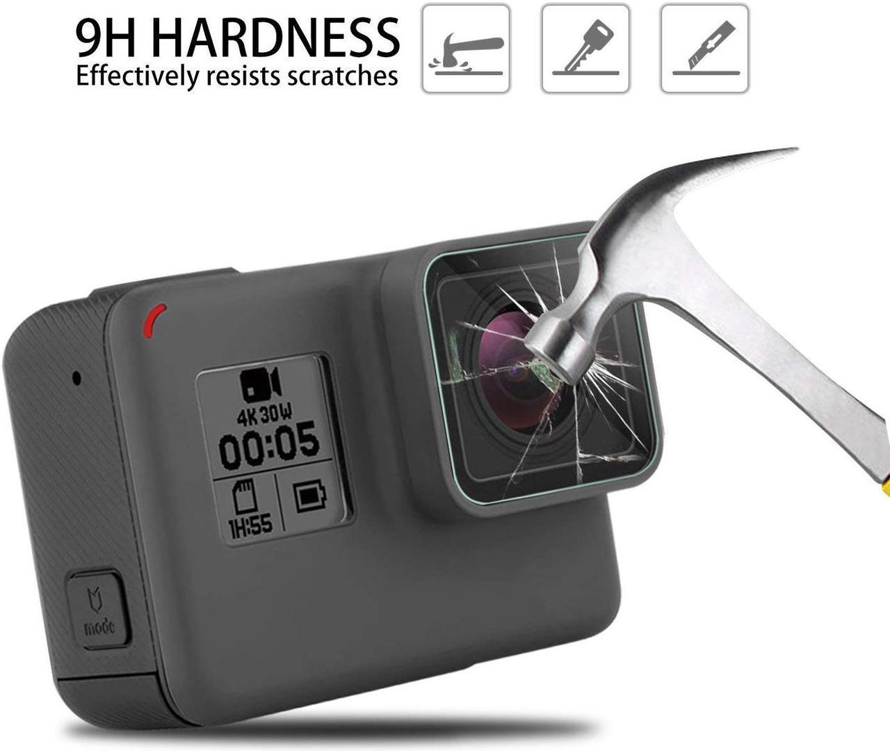 Alt view image 6 of 7 - Screen Protector for GoPro Hero 7 (Black Only) / 6/ 5/ 2018, Upgraded Tempered Glass Screen Protector Film+Tempered Glass Lens Film+Lens Cover Accessories for Go Pro Hero7 Hero6 Hero5-2 Packs