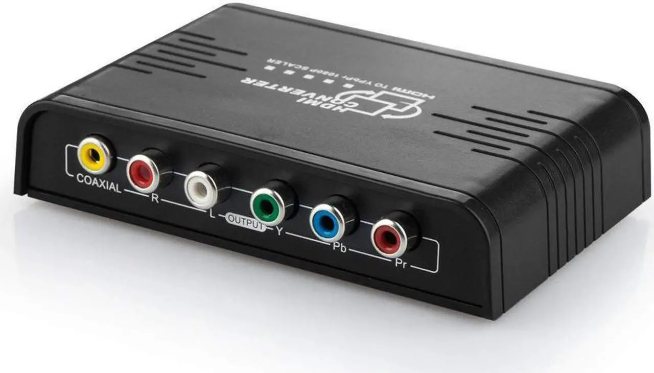 Main image of 1080P HDMI to Component Video YPbPr Scaler Converter Adapter with Coaxial Audio Output + R / L Audio Support Windows 10 Black