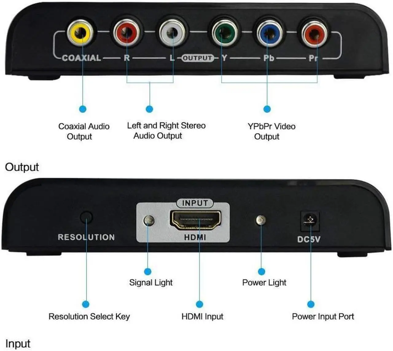 Alt view image 2 of 7 - 1080P HDMI to Component Video YPbPr Scaler Converter Adapter with Coaxial Audio Output + R / L Audio Support Windows 10 Black