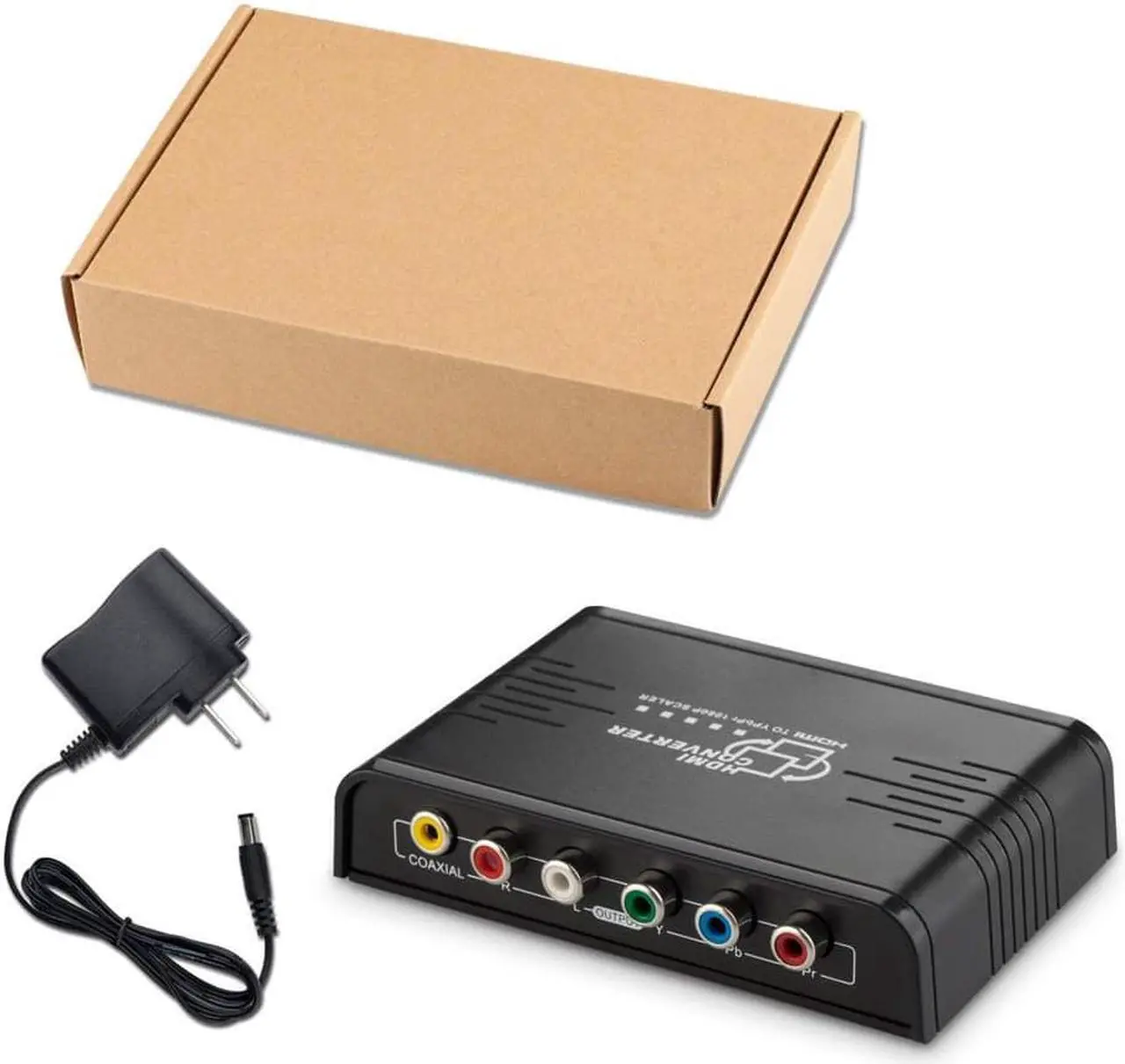 Alt view image 7 of 7 - 1080P HDMI to Component Video YPbPr Scaler Converter Adapter with Coaxial Audio Output + R / L Audio Support Windows 10 Black