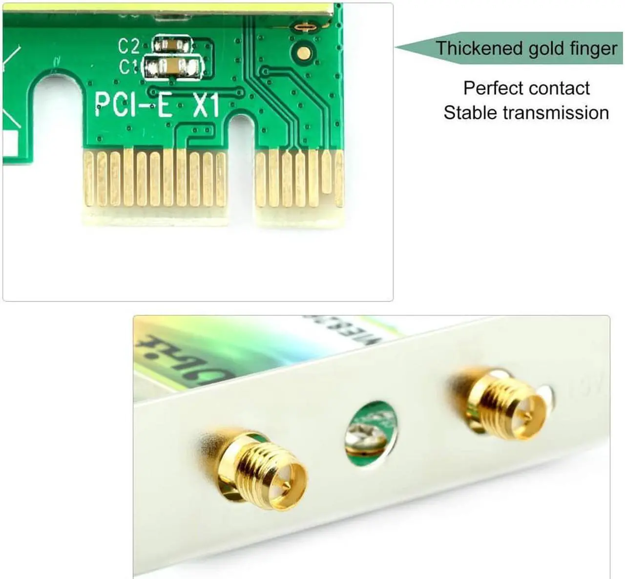 Alt view image 5 of 7 - AC 1200Mbps Bluetooth 4.2 Wireless Network Card 802.11 AC Dual-Band 1167Mbps WiFi Card with Bluetooth 4.2 Dual-Band 5Ghz-867Mbps / 2.4Ghz-300Mbps Network Card for PC - WIE8260