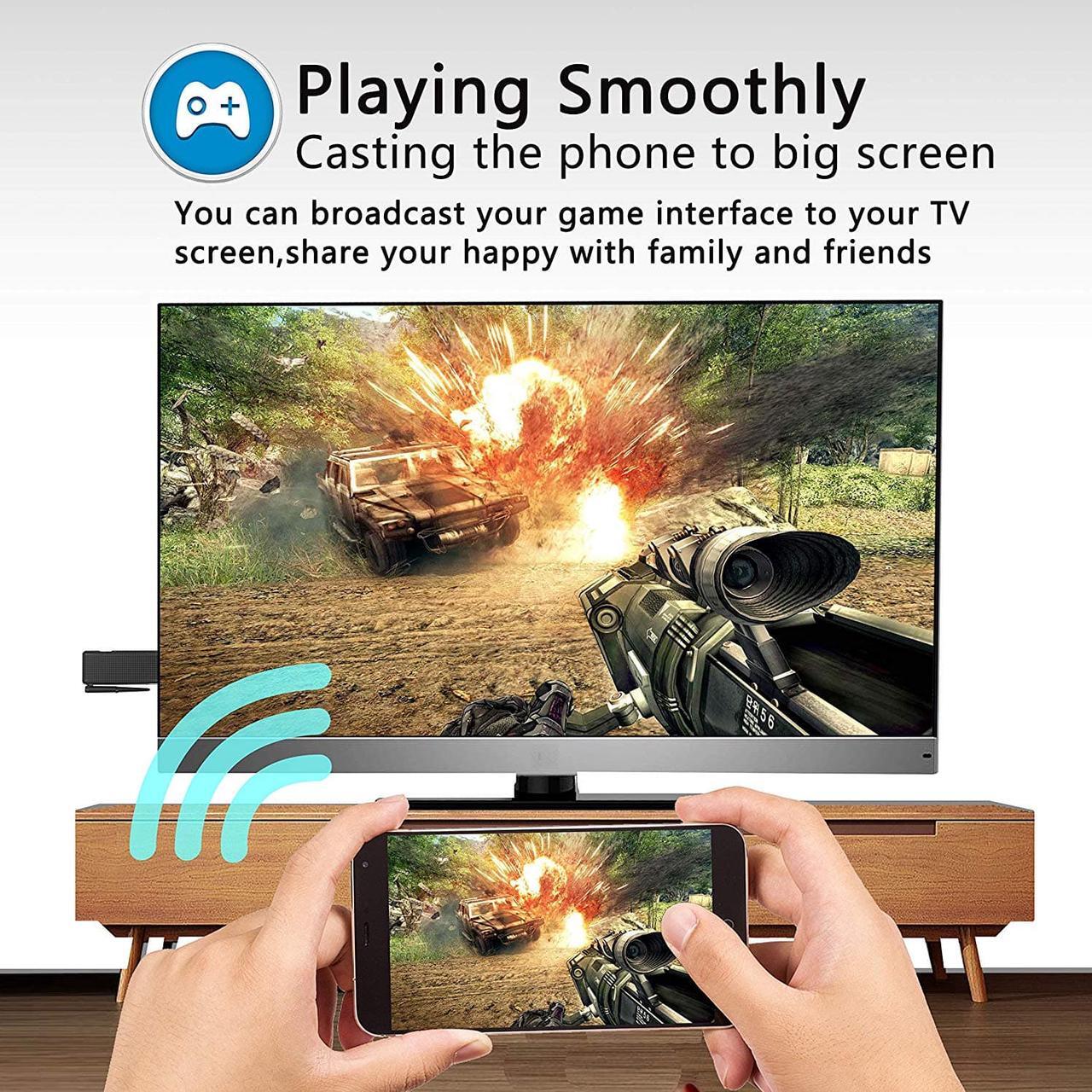 Alt view image 5 of 7 - Wireless and Wired 2 in 1 Display Dongle 1080P HDMI Display Receiver for TV Projector, Compatible with Android iOS Smartphone Tablet Apple iPhone iPad Mac Windows, Support Airplay DLNA Miracast