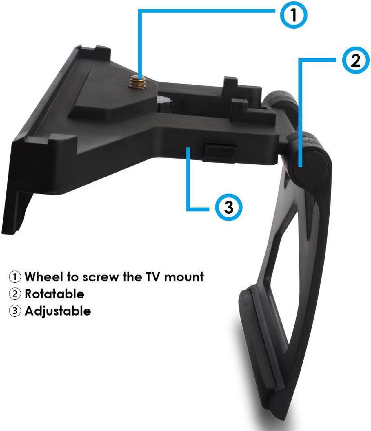 Alt view image 2 of 5 - Kinect TV Mount, Adujustable TV Clip Holder for Xbox One, Xbox One S w Camera Cover