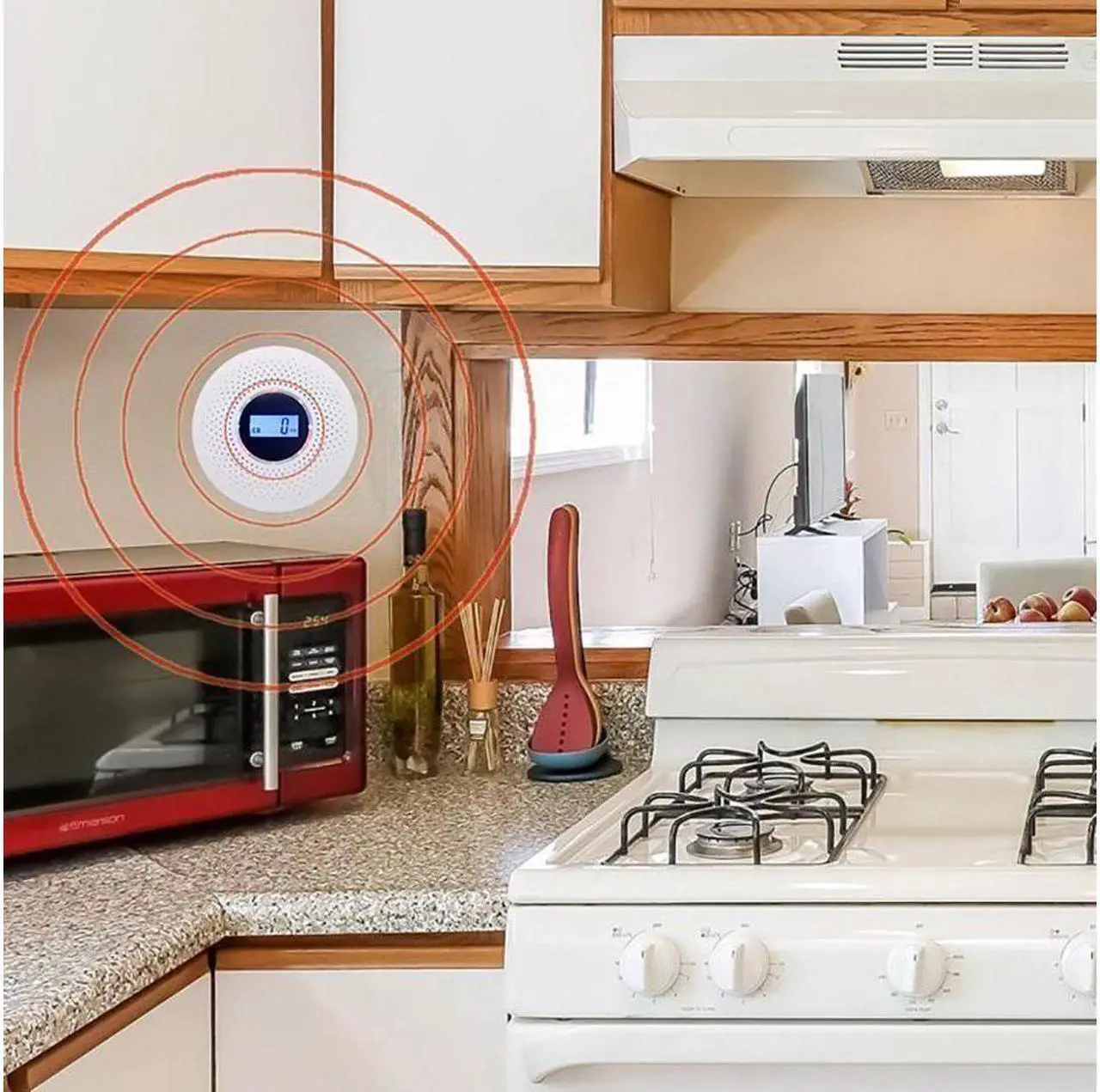 Alt view image 6 of 7 - Combination Smoke Detector and Carbon Monoxide Detector Battery Operated Travel Portable CO Alarm with Sound Warning and Digital Display