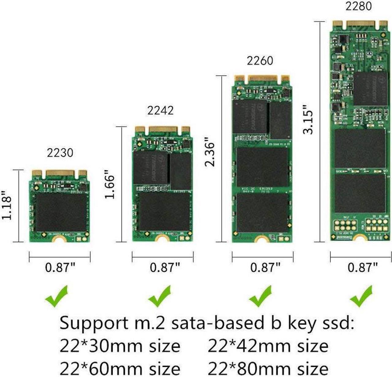 Alt view image 4 of 6 - M.2 SSD USB Enclosure, NGFF Portable USB 3.0 Case, External M.2 SSD Reader, SATA Based Key B Solid State Drive Adapter Converter as External Hard Drive Support 2230 2242 2260 2280