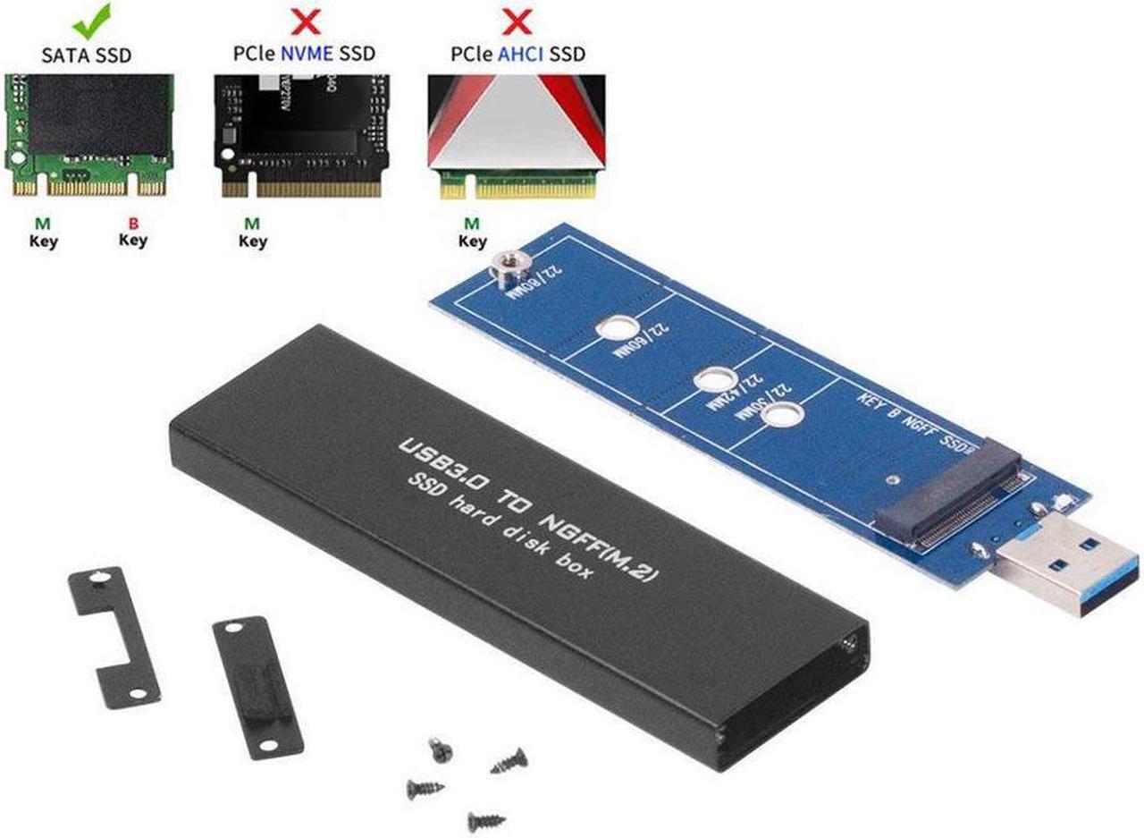 Alt view image 2 of 6 - M.2 SSD USB Enclosure, NGFF Portable USB 3.0 Case, External M.2 SSD Reader, SATA Based Key B Solid State Drive Adapter Converter as External Hard Drive Support 2230 2242 2260 2280