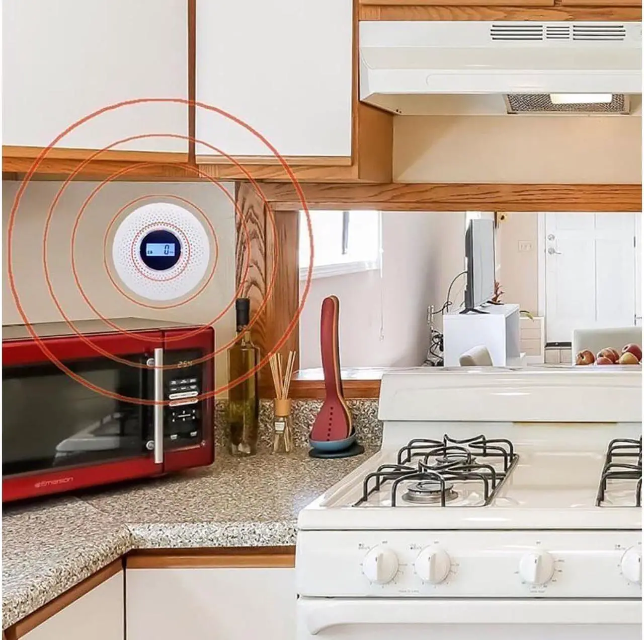 Alt view image 6 of 7 - Smoke and Carbon Monoxide Detector Combo, with Sound Warning and Number Display Battery Powered Smoke CO Alarm Detector