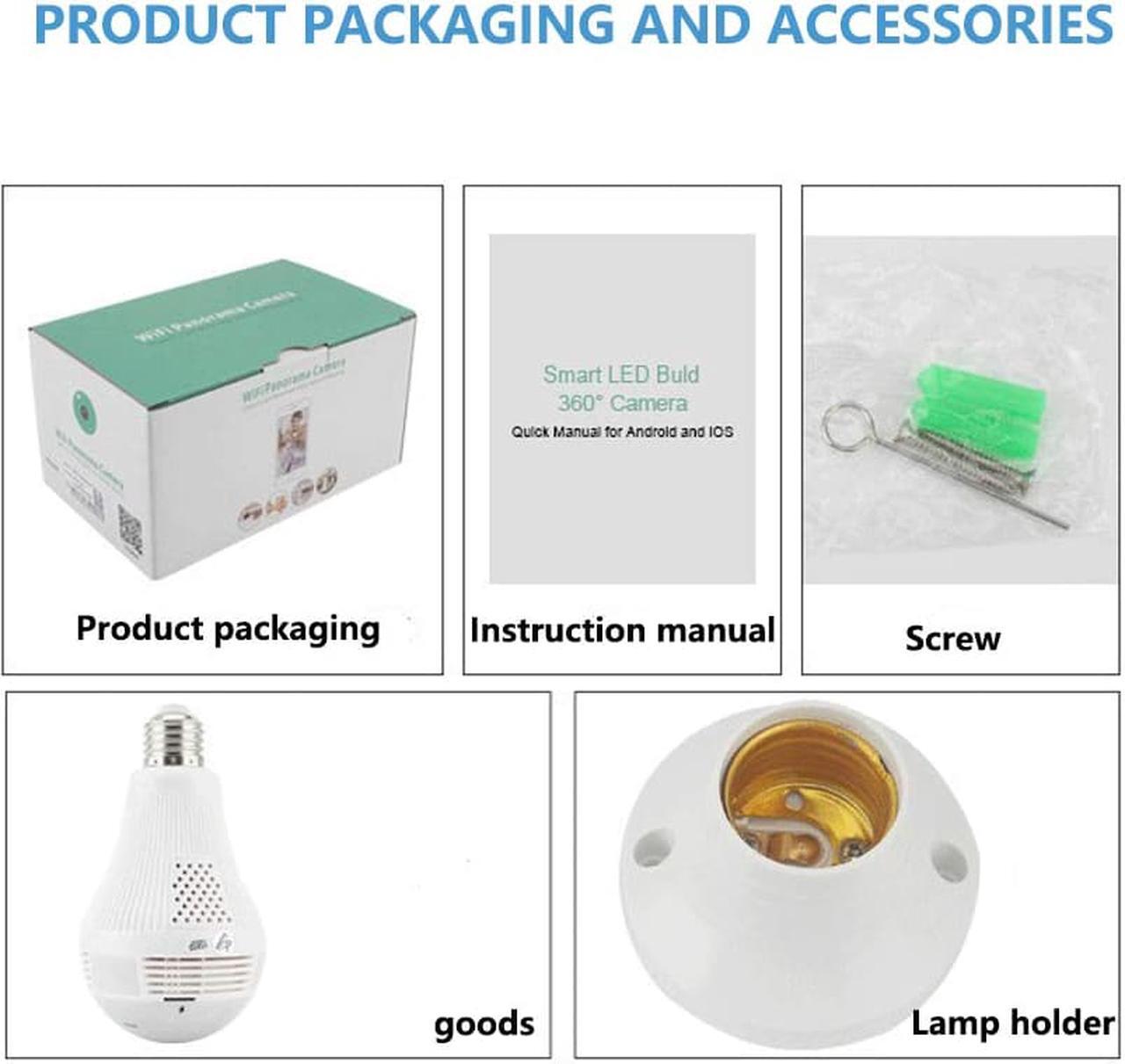 Alt view image 7 of 7 - Light Bulb Camera, WiFi Home Monitor Surveillance Camera for Baby/Elder/Pet/Nanny Monitor