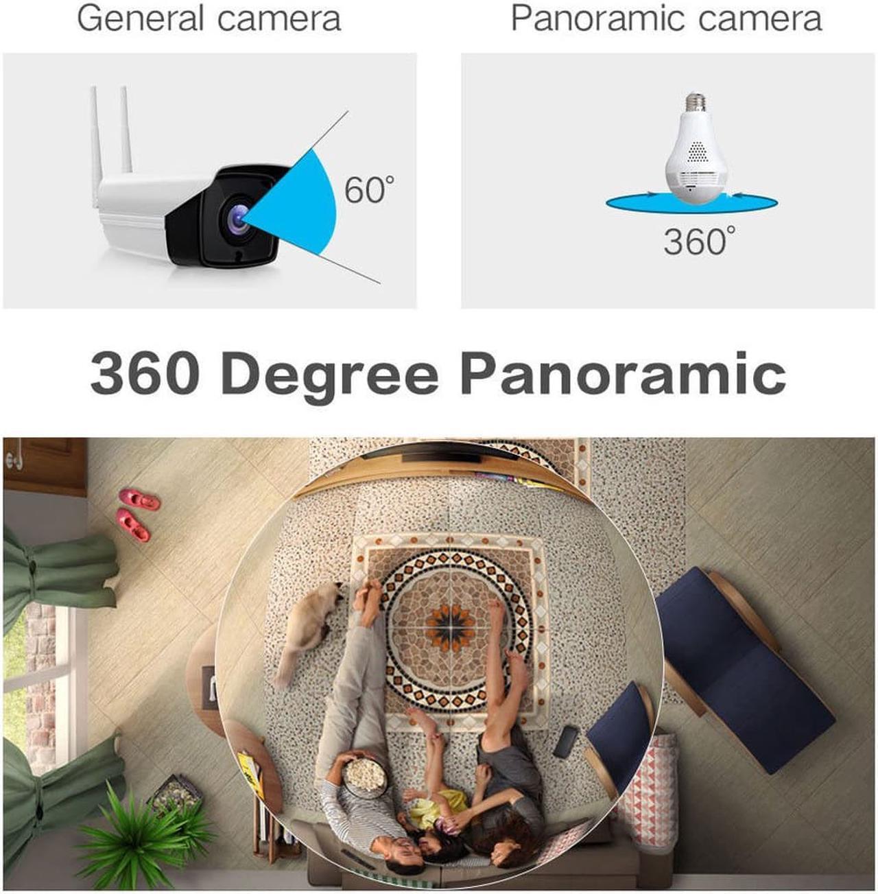 Alt view image 6 of 7 - Light Bulb Camera, WiFi Home Monitor Surveillance Camera for Baby/Elder/Pet/Nanny Monitor