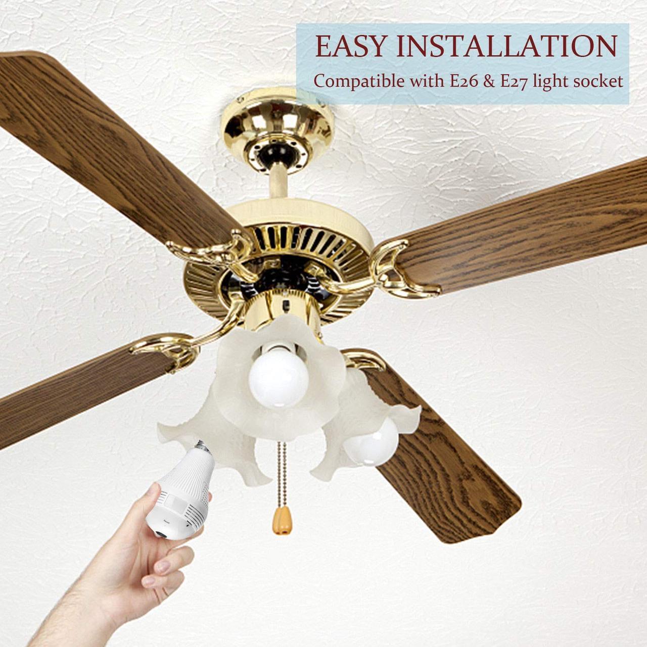 Alt view image 3 of 7 - Light Bulb Camera, WiFi Home Monitor Surveillance Camera for Baby/Elder/Pet/Nanny Monitor