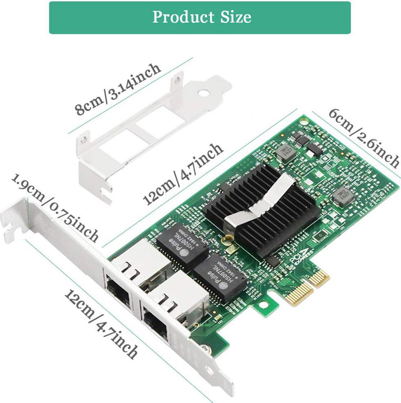 Alt view image 3 of 7 - Gigabit Ethernet PCI Express PCI-E Network Card Dual Port 2 x RJ45 Gigabit Ethernet PCIE Network Adapter for Desktop PC