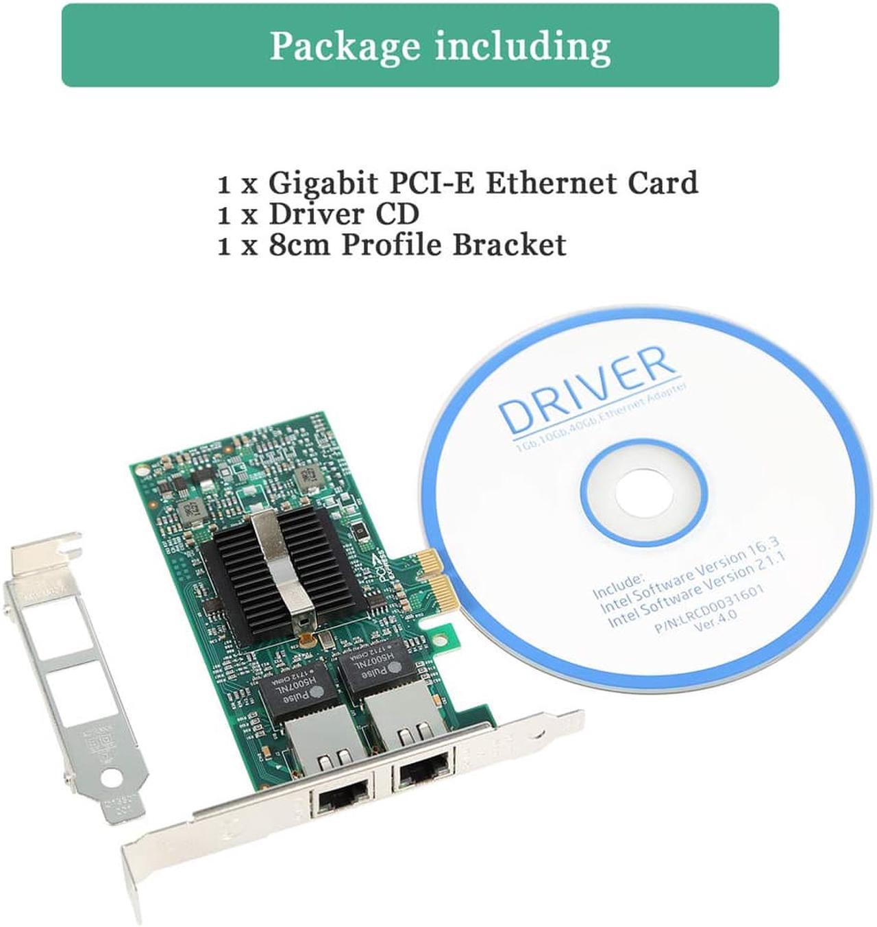 Alt view image 7 of 7 - Gigabit Ethernet PCI Express PCI-E Network Card Dual Port 2 x RJ45 Gigabit Ethernet PCIE Network Adapter for Desktop PC