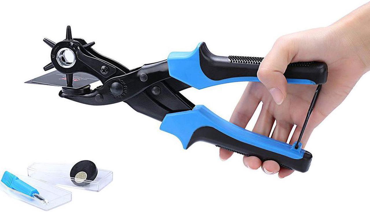 Alt view image 2 of 7 - Revolving Leather Hole Punches -2 Year Warranty -Professional Puncher for Belt, Saddle, Tack, Watch Strap, Shoe, Fabric, Paper, Eyelet - Easily Punches Perfect Round Holes in 2.0 mm- 4.5 mm