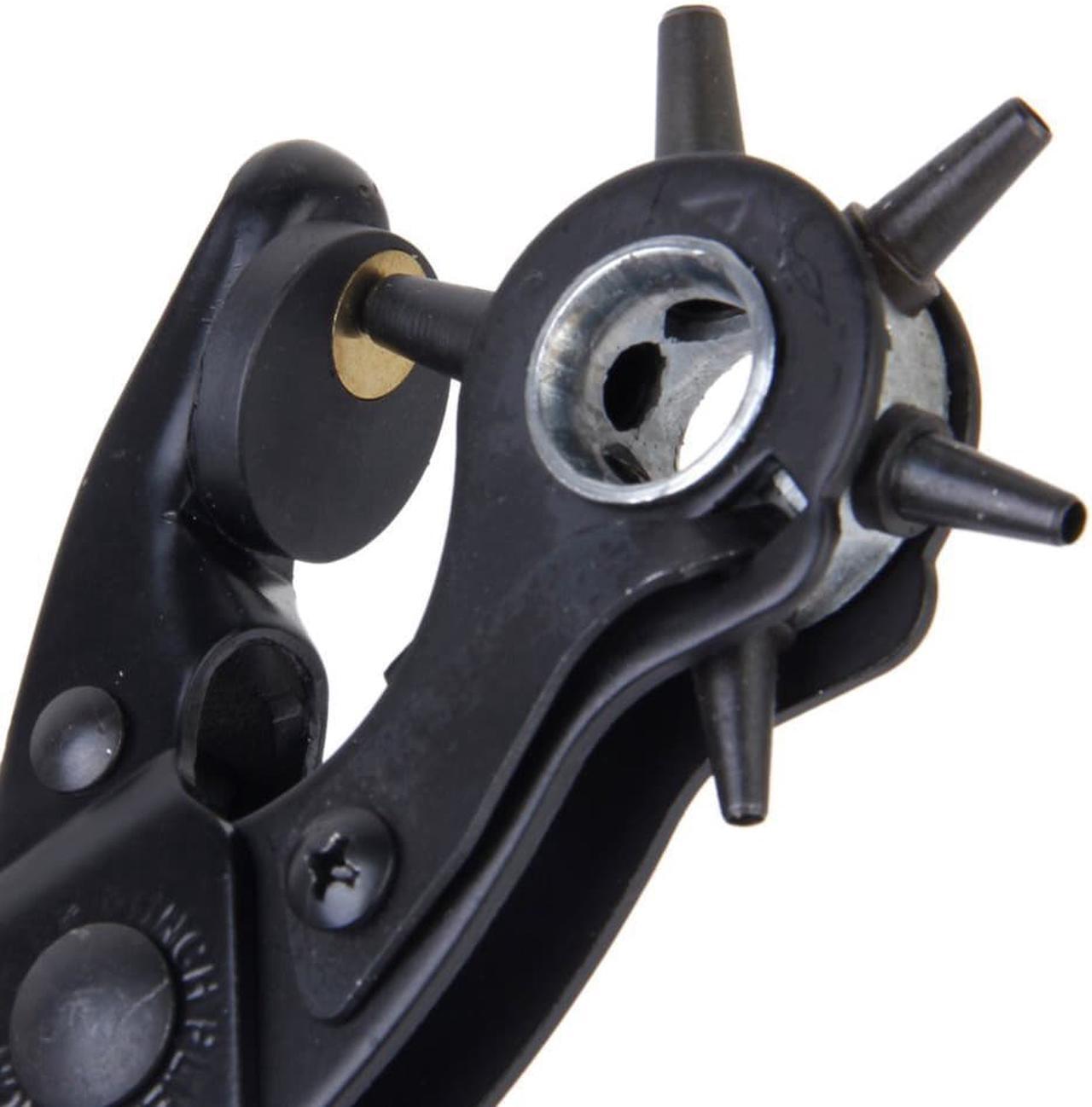 Alt view image 6 of 7 - Revolving Leather Hole Punches -2 Year Warranty -Professional Puncher for Belt, Saddle, Tack, Watch Strap, Shoe, Fabric, Paper, Eyelet - Easily Punches Perfect Round Holes in 2.0 mm- 4.5 mm