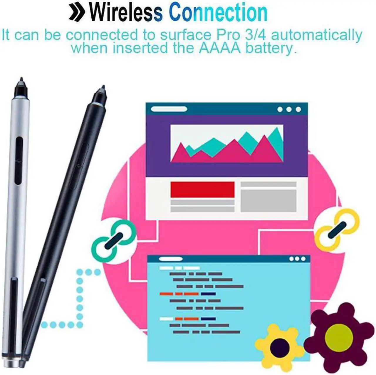 Alt view image 5 of 6 - New Surface Pro Pen Digital Tablet Pen for Surface Pro 3 Pro 4  High-Precision 1.0mm, with 4096 Levels of Pressure Sensitivity  Pressure for High-Fidelity Writing