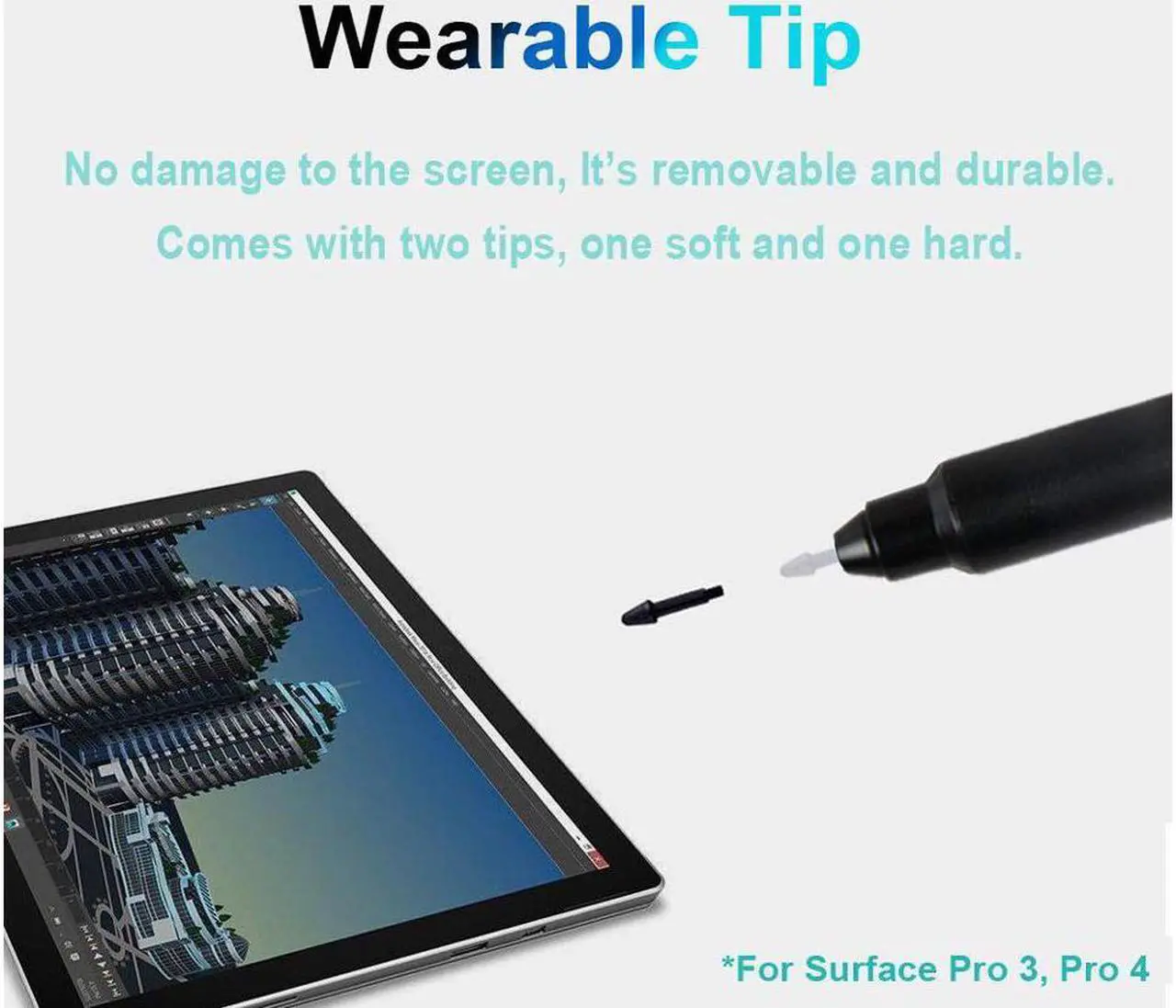 Alt view image 3 of 6 - New Surface Pro Pen Digital Tablet Pen for Surface Pro 3 Pro 4  High-Precision 1.0mm, with 4096 Levels of Pressure Sensitivity  Pressure for High-Fidelity Writing