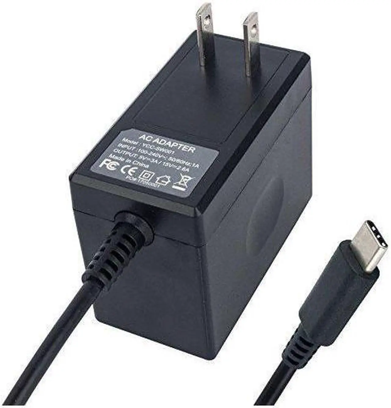 Alt view image 4 of 6 - Charger for Nintendo Switch,AC adapter for Nintendo Switch - Fast Travel Wall Charger with 5FT USB Type C Cable 15V/2.6A Power Supply for Nintendo Switch Supports TV Mode and Dock Station