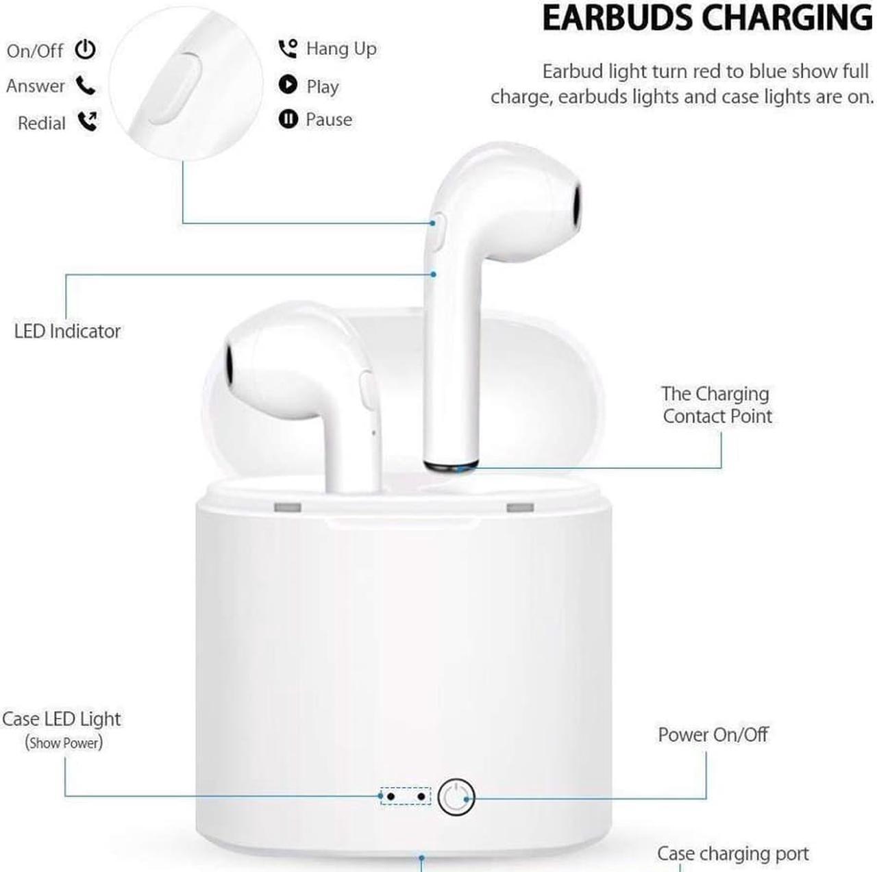 Alt view image 4 of 7 - Bluetooth Headphones,Wireless Headphones Earbuds Stereo Earphone Cordless Sport Headsets,Bluetooth in-Ear Earphones with Built-in Mic for Smart Phones- Best Sport Wireless Earbuds