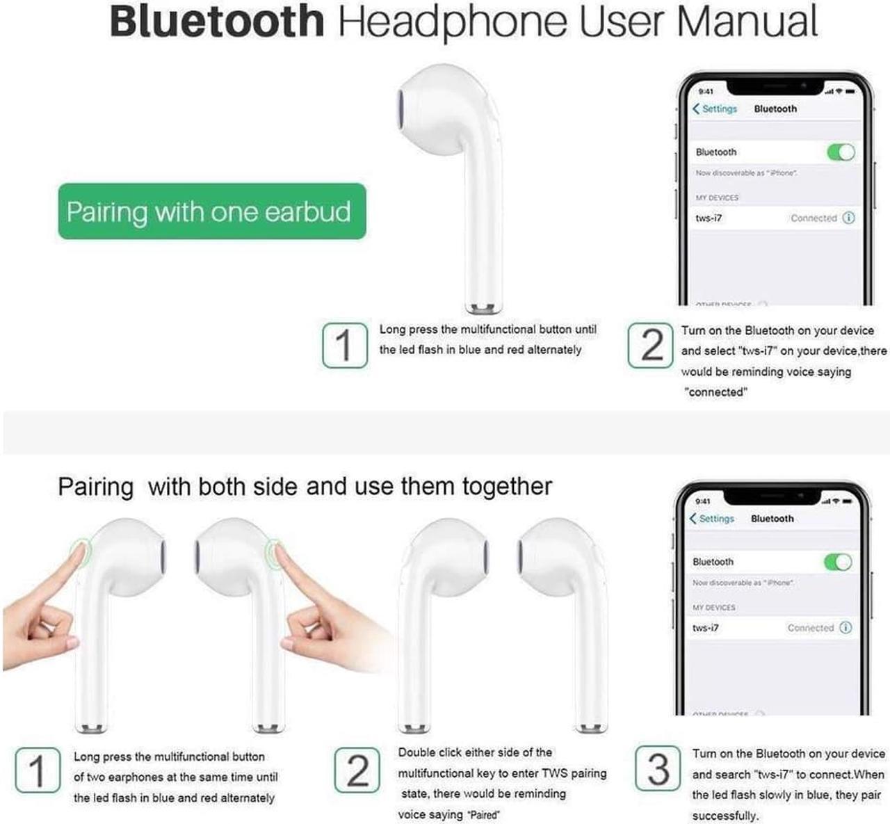 Alt view image 5 of 7 - Bluetooth Headphones,Wireless Headphones Earbuds Stereo Earphone Cordless Sport Headsets,Bluetooth in-Ear Earphones with Built-in Mic for Smart Phones- Best Sport Wireless Earbuds