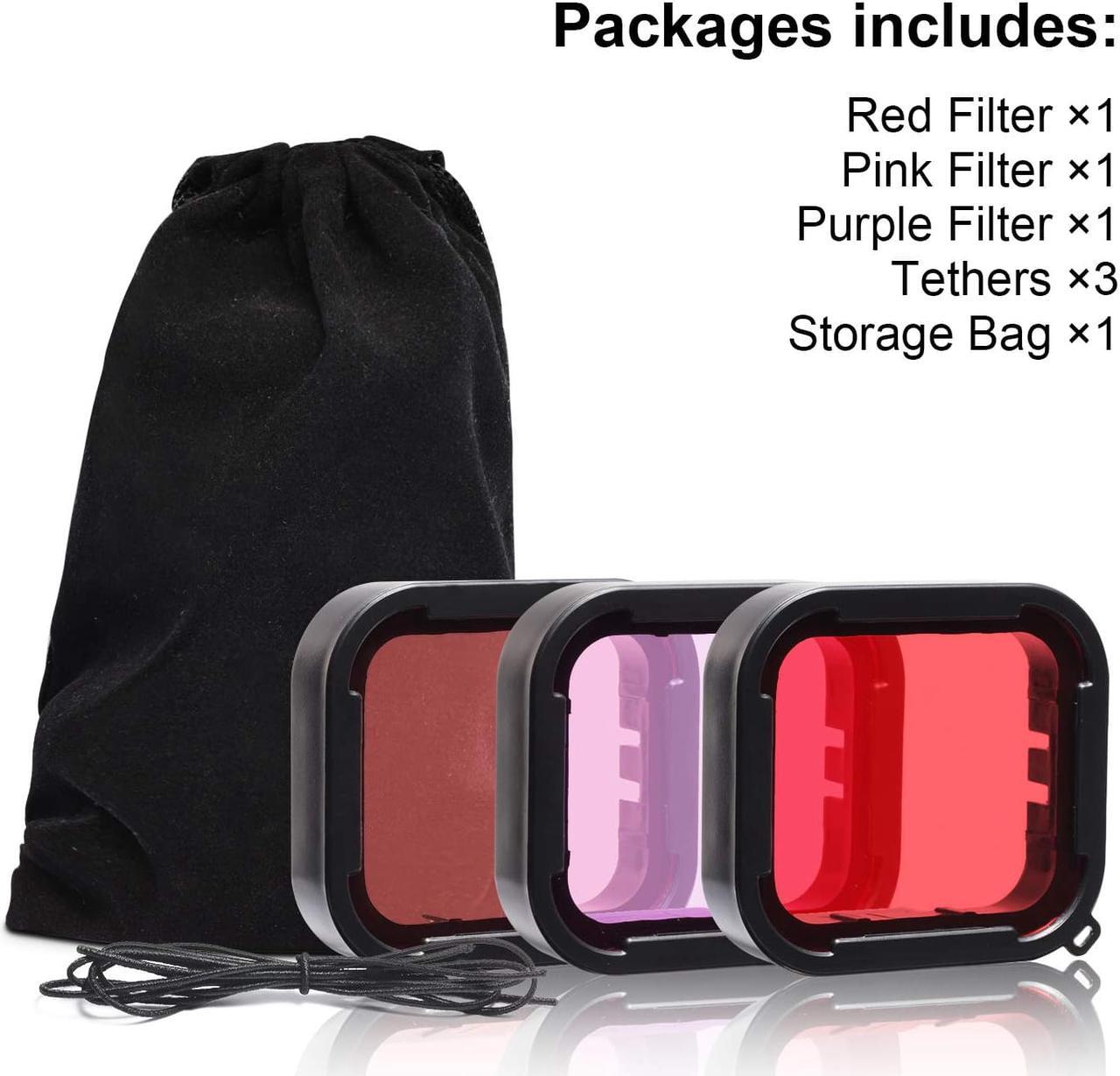 Alt view image 7 of 7 - 3 in 1 Snorkel Diving Underwater Red / Pink / Purple Lens Filter in Seawater & Freshwater for Waterproof Official Housing of GoPro Hero (2018) / GoPro 7 Black / 6 / 6 Black / Hero 5 / 5 Black