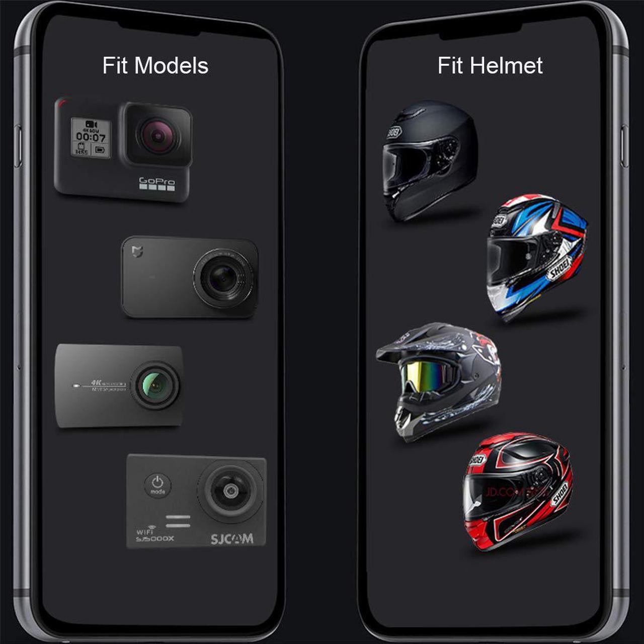 Alt view image 6 of 7 - Motorcycle Helmet Chin Swivel 3 Way Pivots Rotation Mount Kit for GoPro Hero 7 Gopro 2018 Gopro 6 5 4 3 / Gopro Hero Black Session Xiaomi Yi SJCAM and Other Action Camera