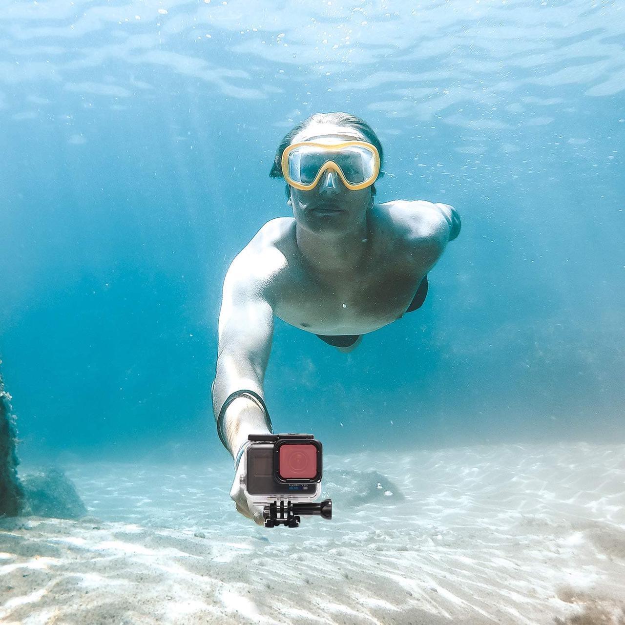 Alt view image 4 of 7 - 3 in 1 Snorkel Diving Underwater Red / Pink / Purple Lens Filter in Seawater & Freshwater for Waterproof Official Housing of GoPro Hero (2018) / GoPro 7 Black / 6 / 6 Black / Hero 5 / 5 Black