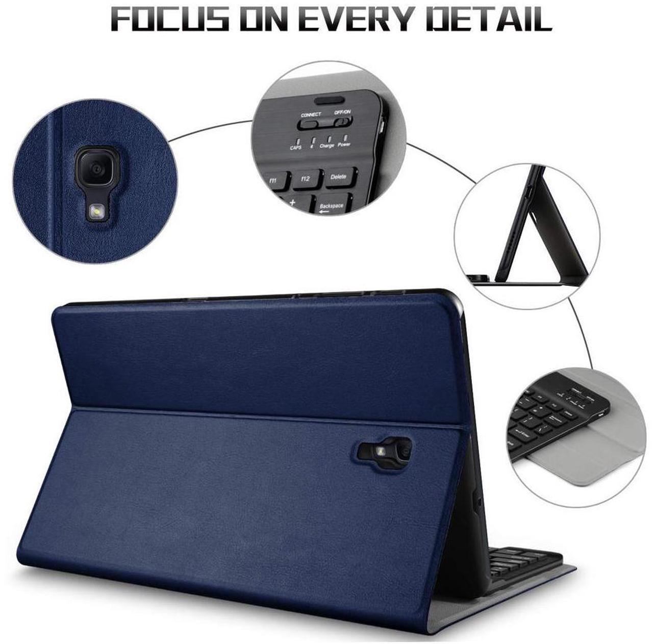 Alt view image 4 of 7 - Keyboard Case for Samsung Galaxy Tab A 10.5 Case with Detachable Wireless Bluetooth Keyboard Smart Stand Cover for Samsung Galaxy Tab A 10.5 2018 Release SM-T590 (Wi-Fi) SM-T595 (LTE) Tablet