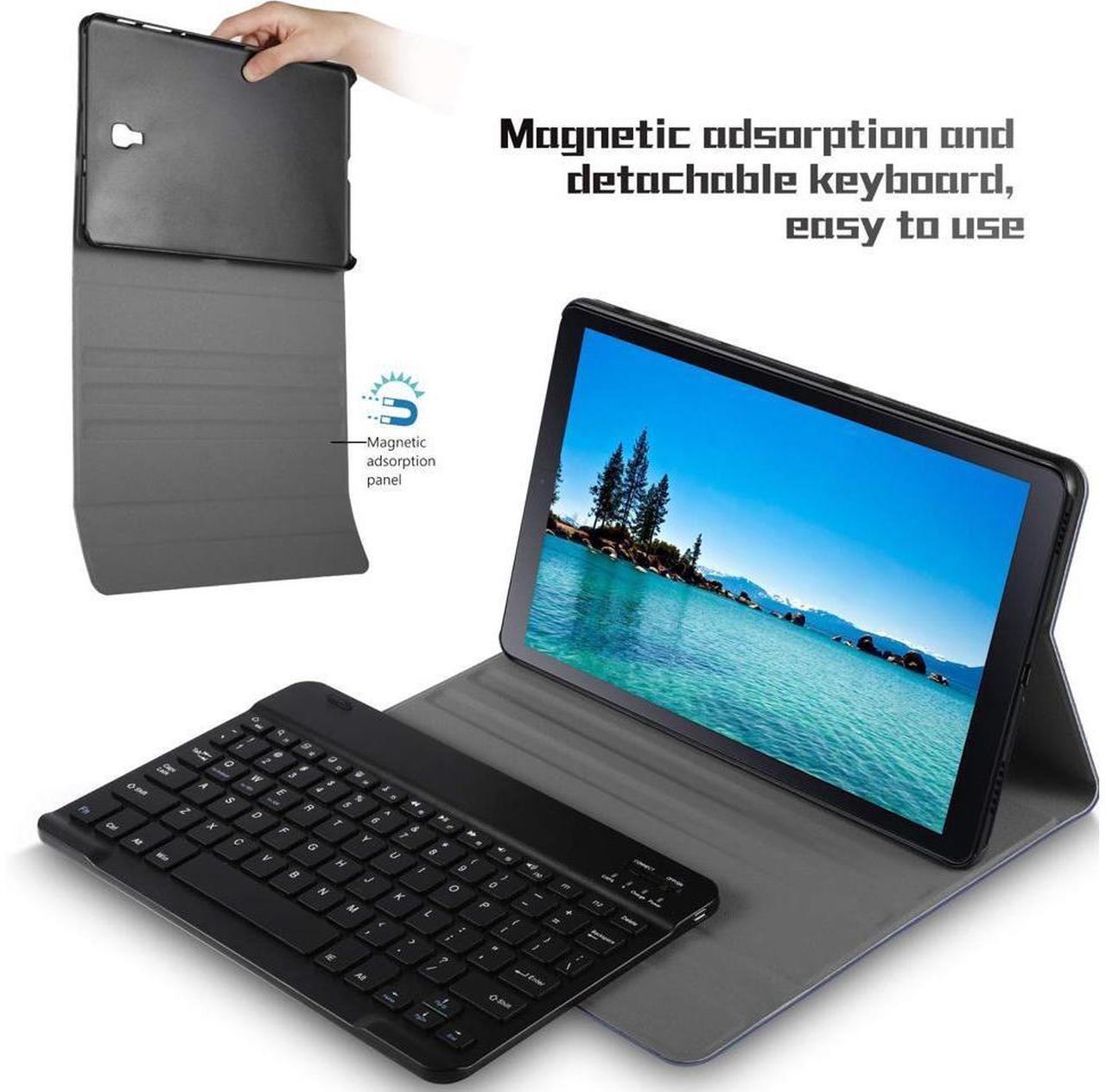 Alt view image 6 of 7 - Keyboard Case for Samsung Galaxy Tab A 10.5 Case with Detachable Wireless Bluetooth Keyboard Smart Stand Cover for Samsung Galaxy Tab A 10.5 2018 Release SM-T590 (Wi-Fi) SM-T595 (LTE) Tablet