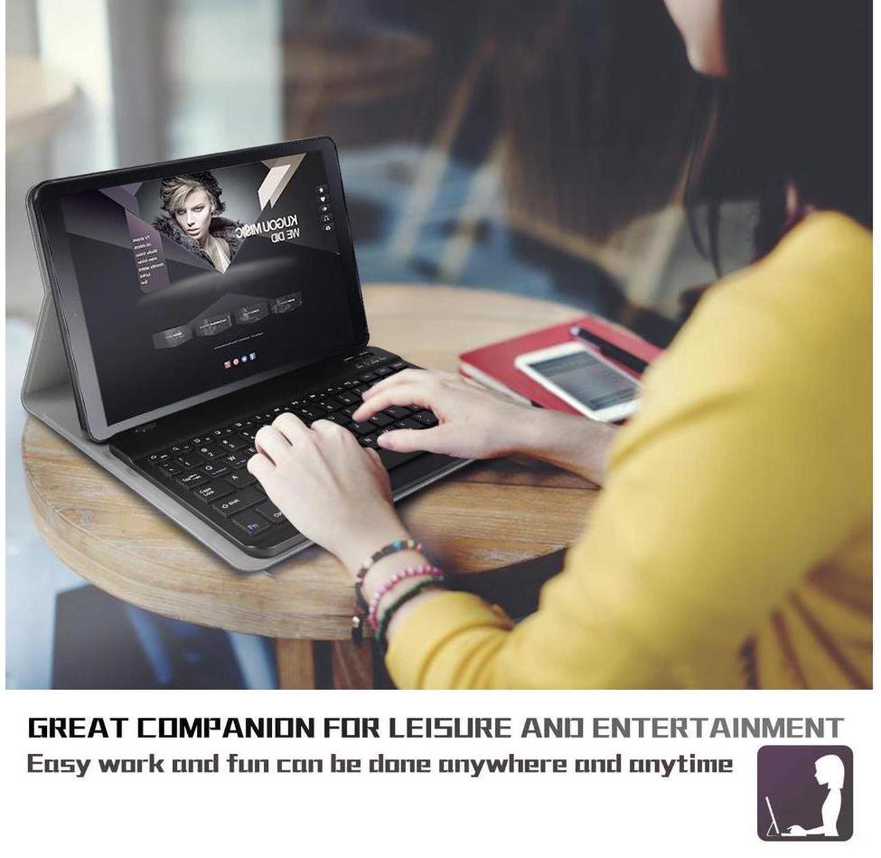 Alt view image 7 of 7 - Keyboard Case for Samsung Galaxy Tab A 10.5 Case with Detachable Wireless Bluetooth Keyboard Smart Stand Cover for Samsung Galaxy Tab A 10.5 2018 Release SM-T590 (Wi-Fi) SM-T595 (LTE) Tablet
